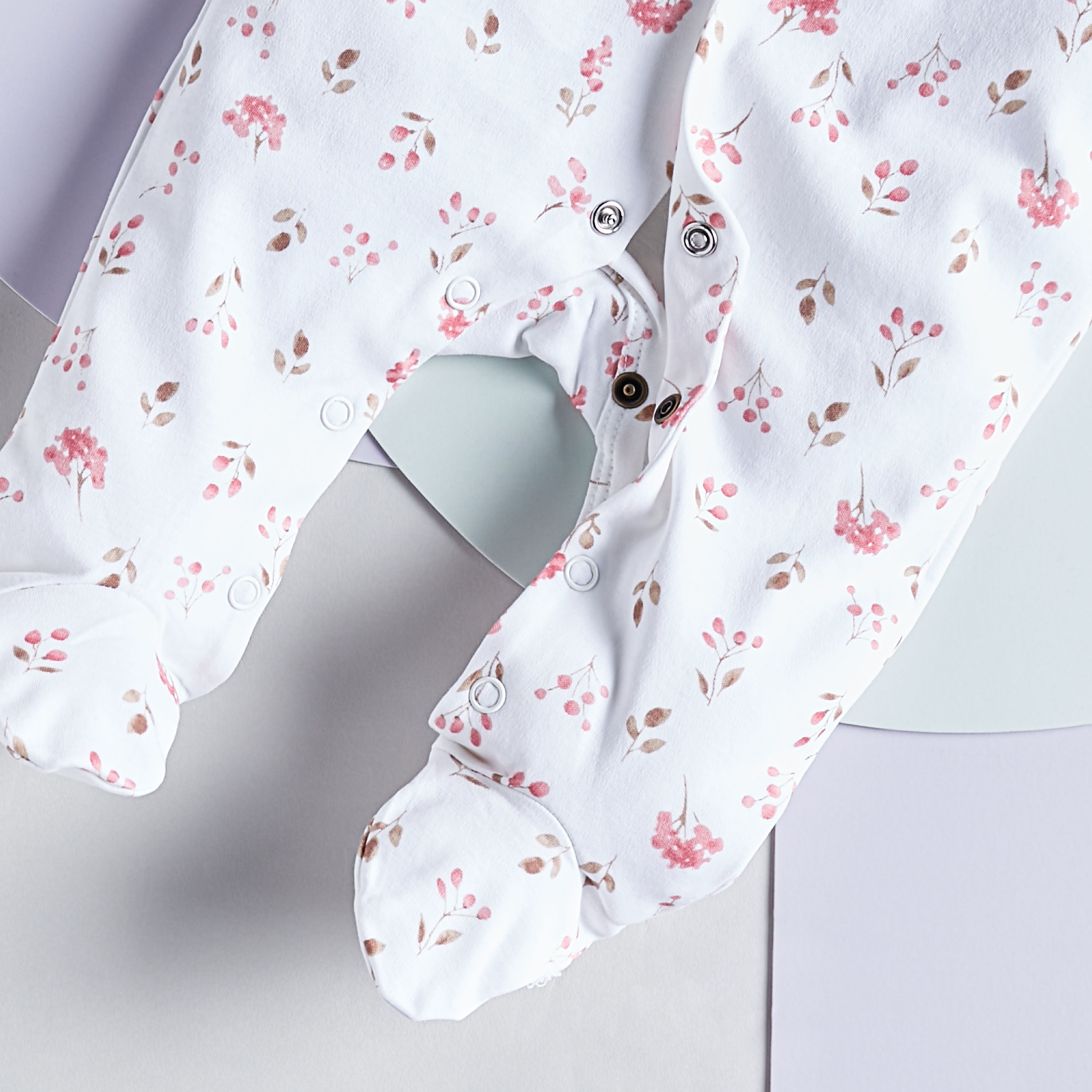 Juniors All-Over Floral Print Cotton Closed Feet Sleepsuit-baby-girls-clothing-nightwear-sleepsuits-image-3