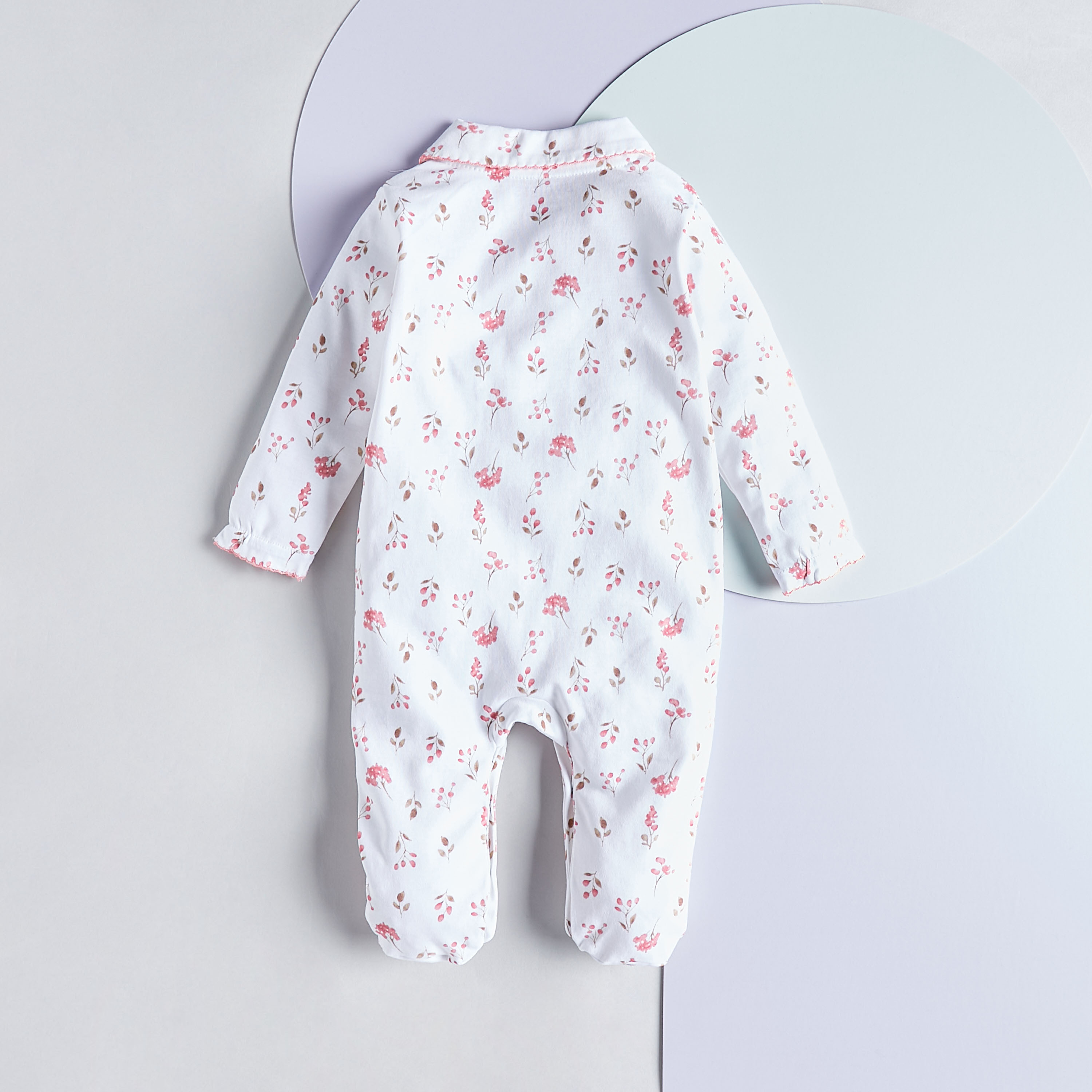Juniors All-Over Floral Print Cotton Closed Feet Sleepsuit-baby-girls-clothing-nightwear-sleepsuits-image-4