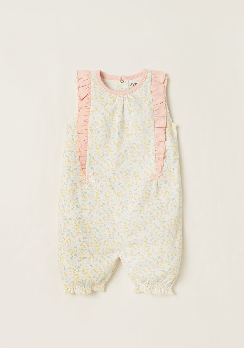 Juniors All-Over Printed Sleeveless Romper with Frill Detail-Rompers%2C Dungarees and Jumpsuits-image-0