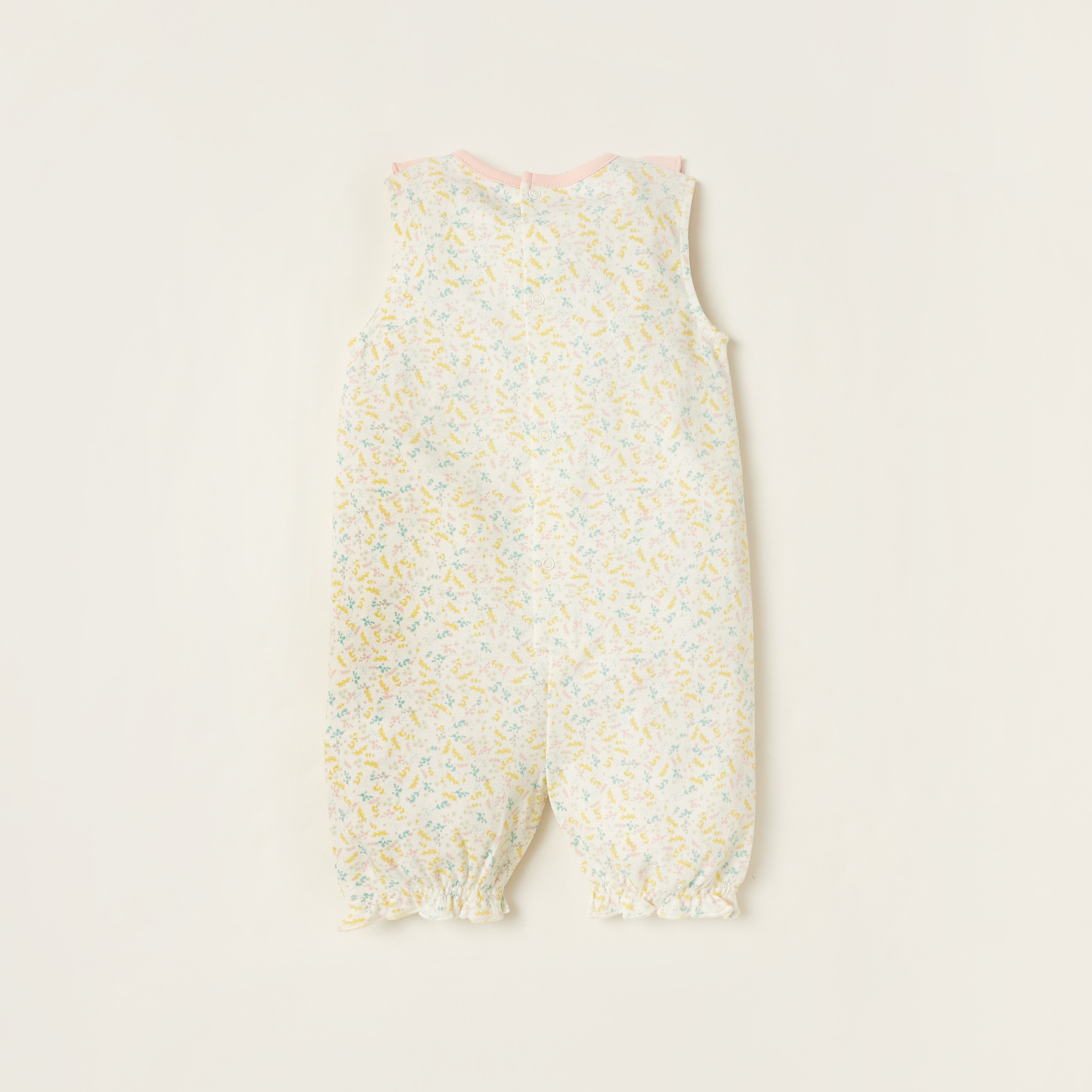Juniors All-Over Printed Sleeveless Romper with Frill Detail-baby-girls-clothing-rompers-image-3