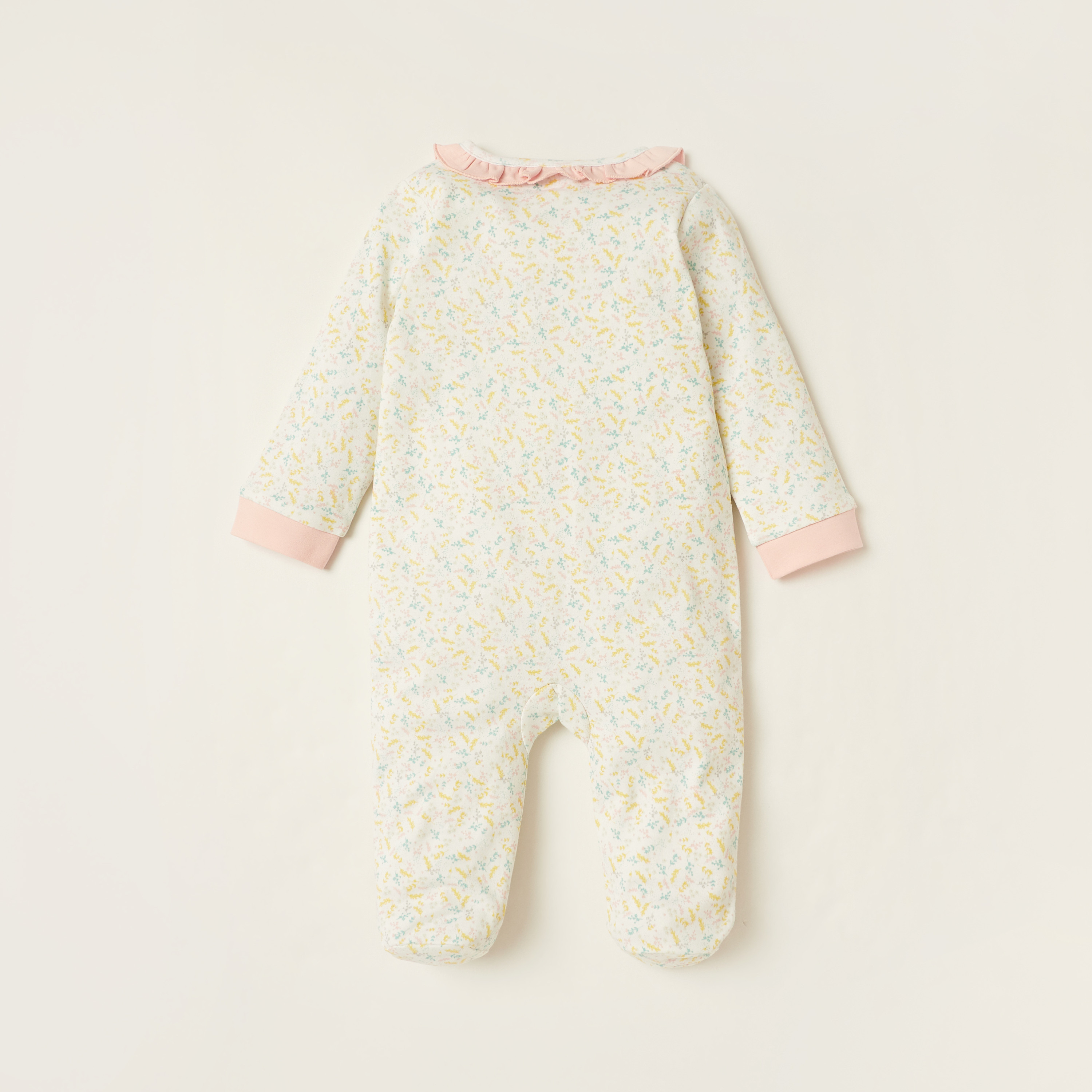 Juniors All-Over Printed Closed Feet Sleepsuit with Long Sleeves-baby-girls-clothing-nightwear-sleepsuits-image-3