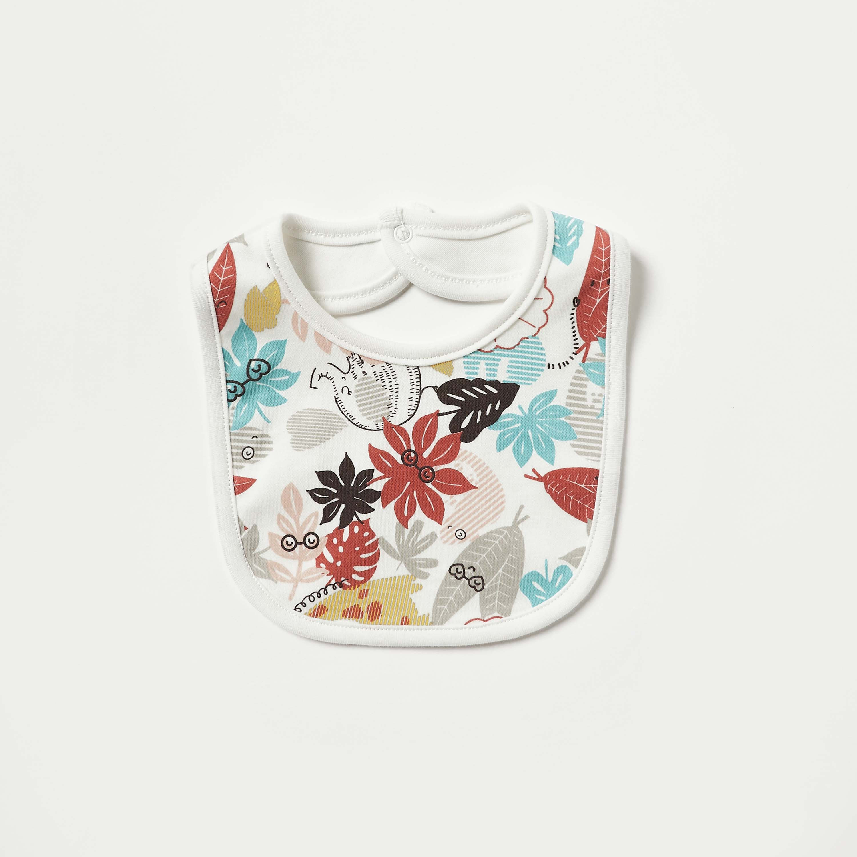 Juniors Tropical Print Bib with Snap Button Closure-baby-feeding-bibs-image-1