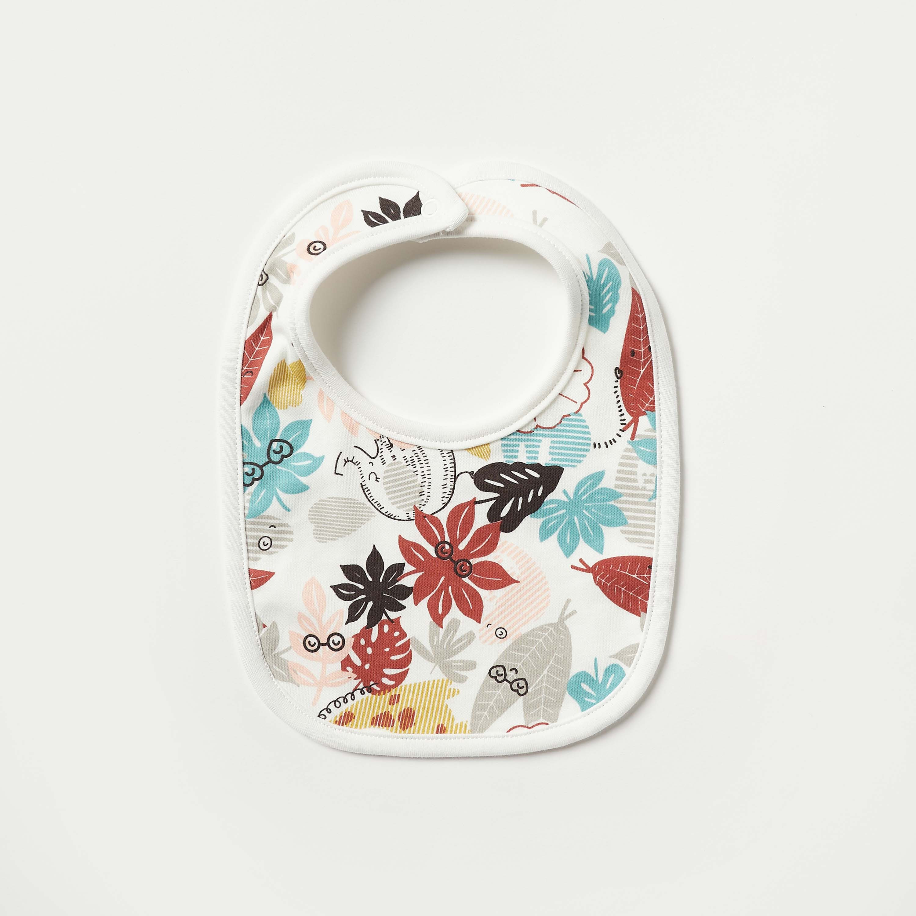 Juniors Tropical Print Bib with Snap Button Closure-baby-feeding-bibs-image-4