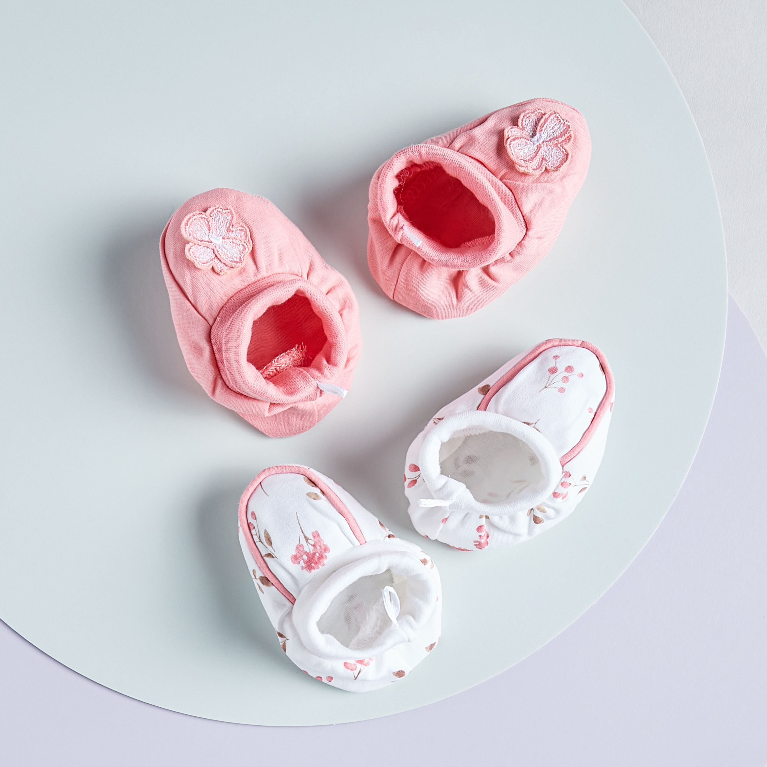 Juniors Floral Detail Booties - Set of 2-promo_babyshop_Buy3for10_UAE230426-image-1