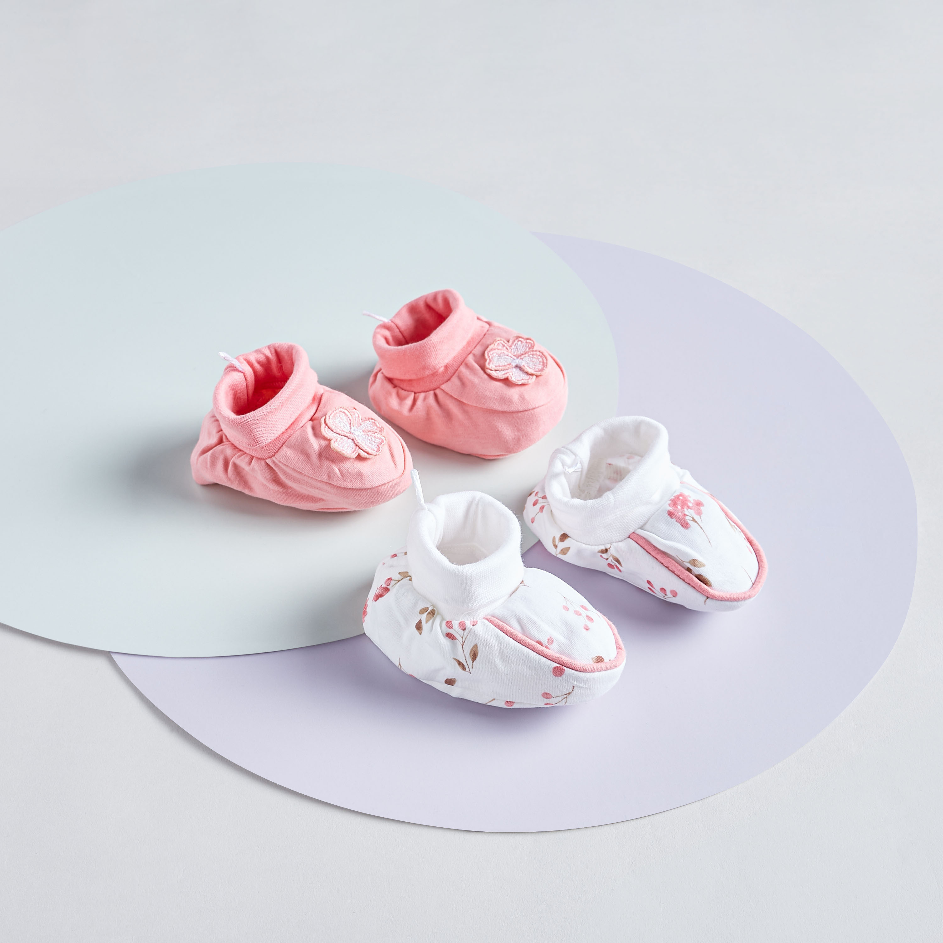 Juniors Floral Detail Booties - Set of 2-promo_babyshop_Buy3for10_UAE230426-image-2