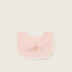 Juniors Floral Embroidered Bib with Press Button Closure