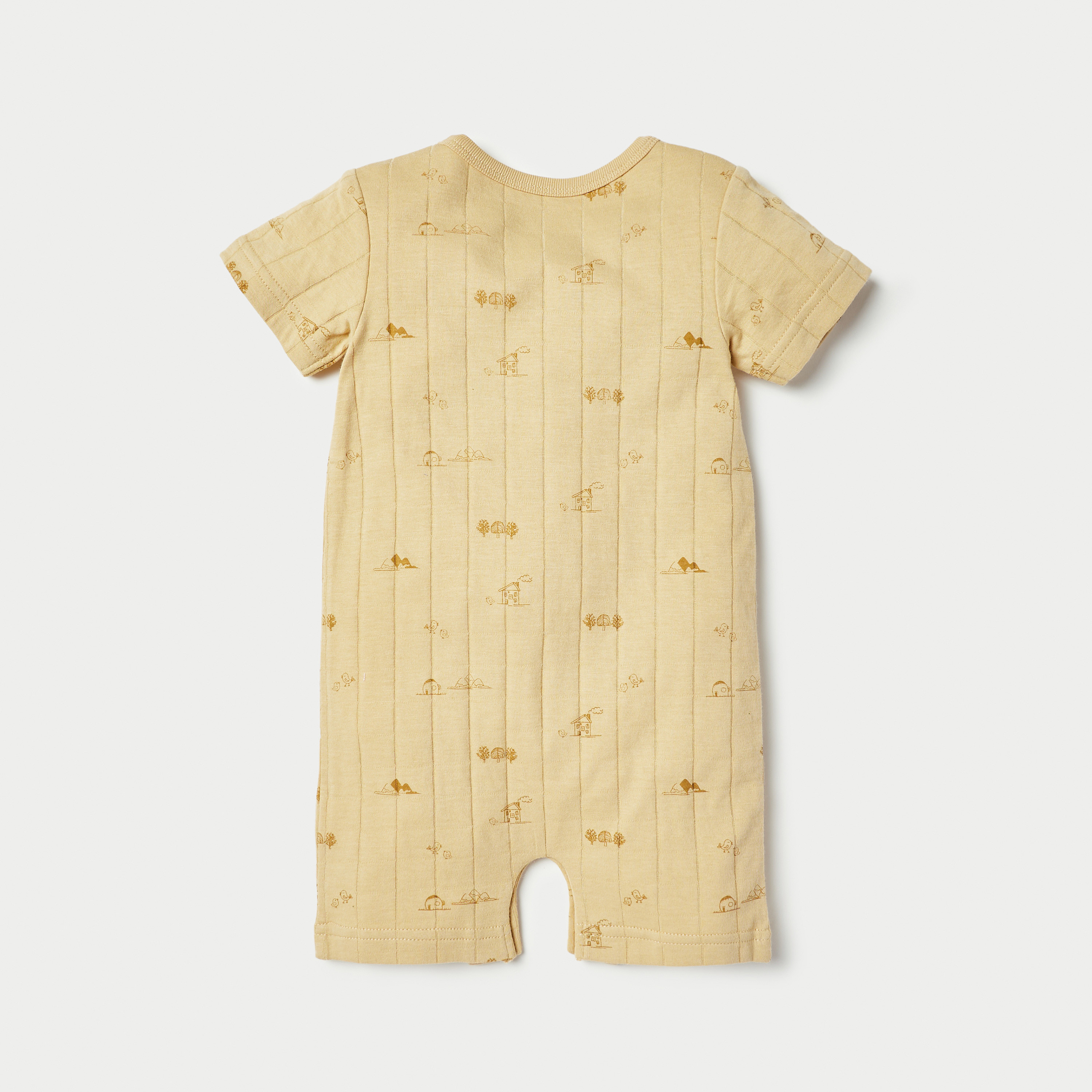 Giggles Printed Romper with Short Sleeves and Button Closure-baby-boys-clothing-winterwear-rompers-image-4