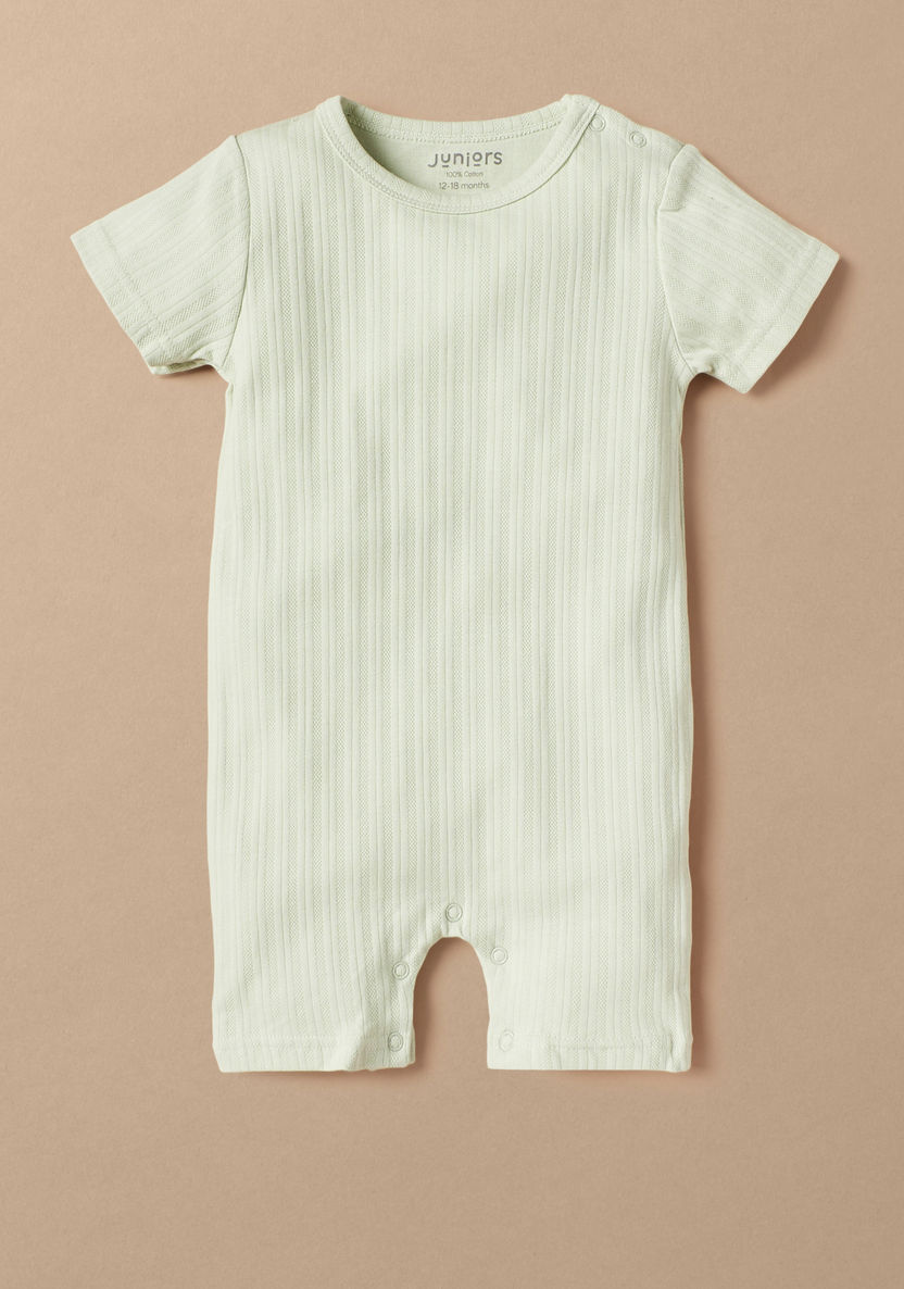 Juniors All-Over Ribbed Romper with Snap Button Closure-Rompers, Dungarees & Jumpsuits-image-0