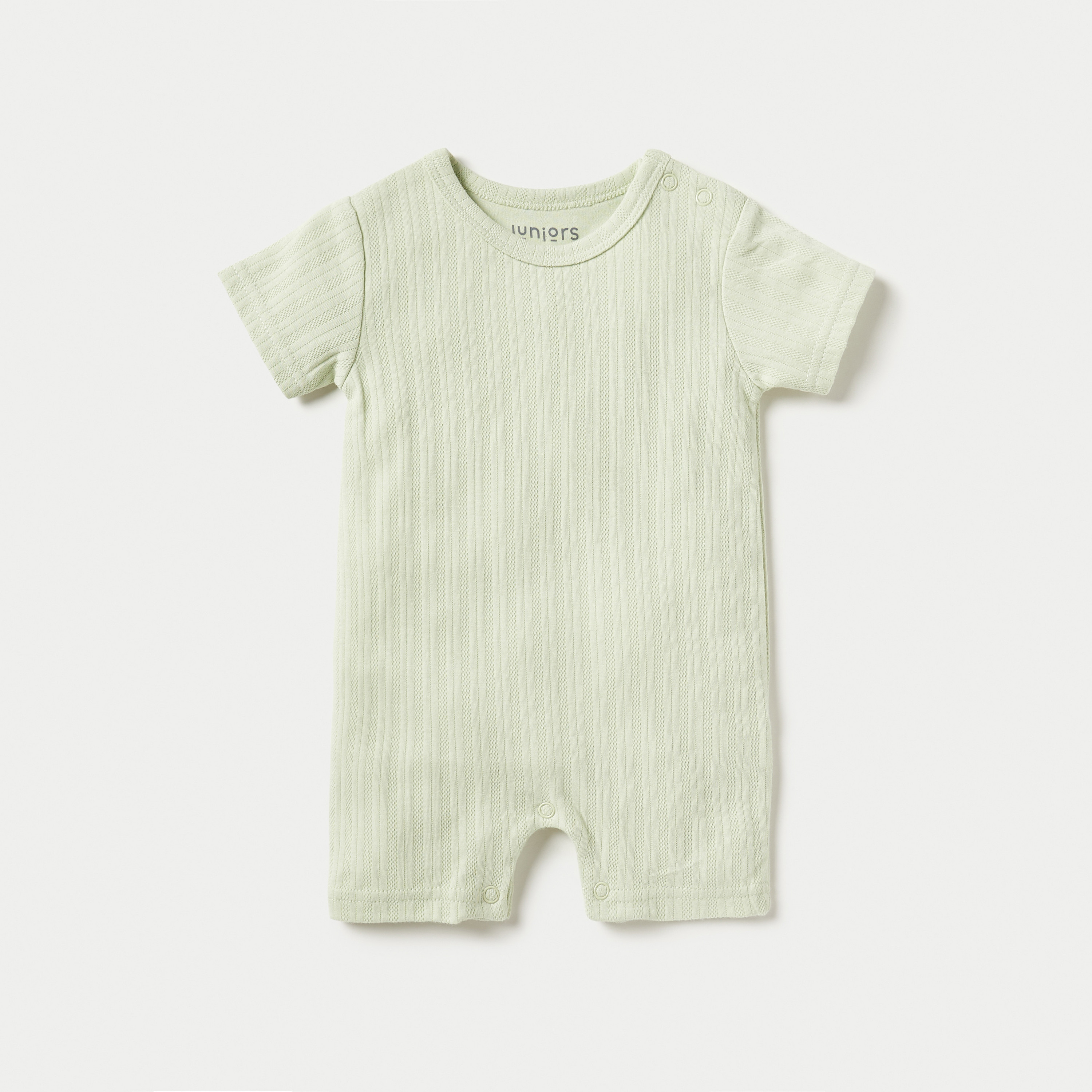 Juniors Ribbed Romper with Short Sleeves and Round Neck-baby-boys-clothing-rompers-image-1