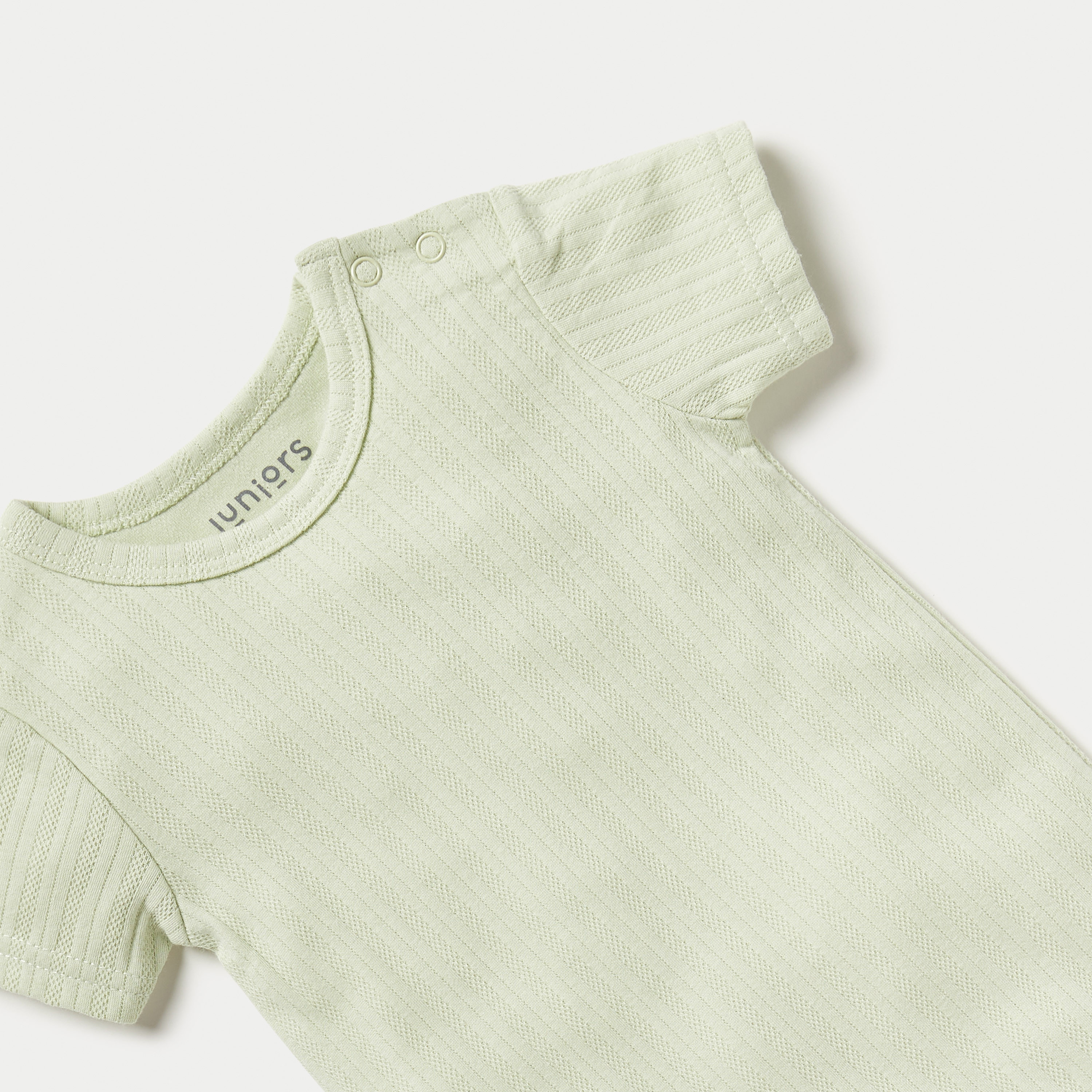 Juniors Ribbed Romper with Short Sleeves and Round Neck-baby-boys-clothing-rompers-image-3