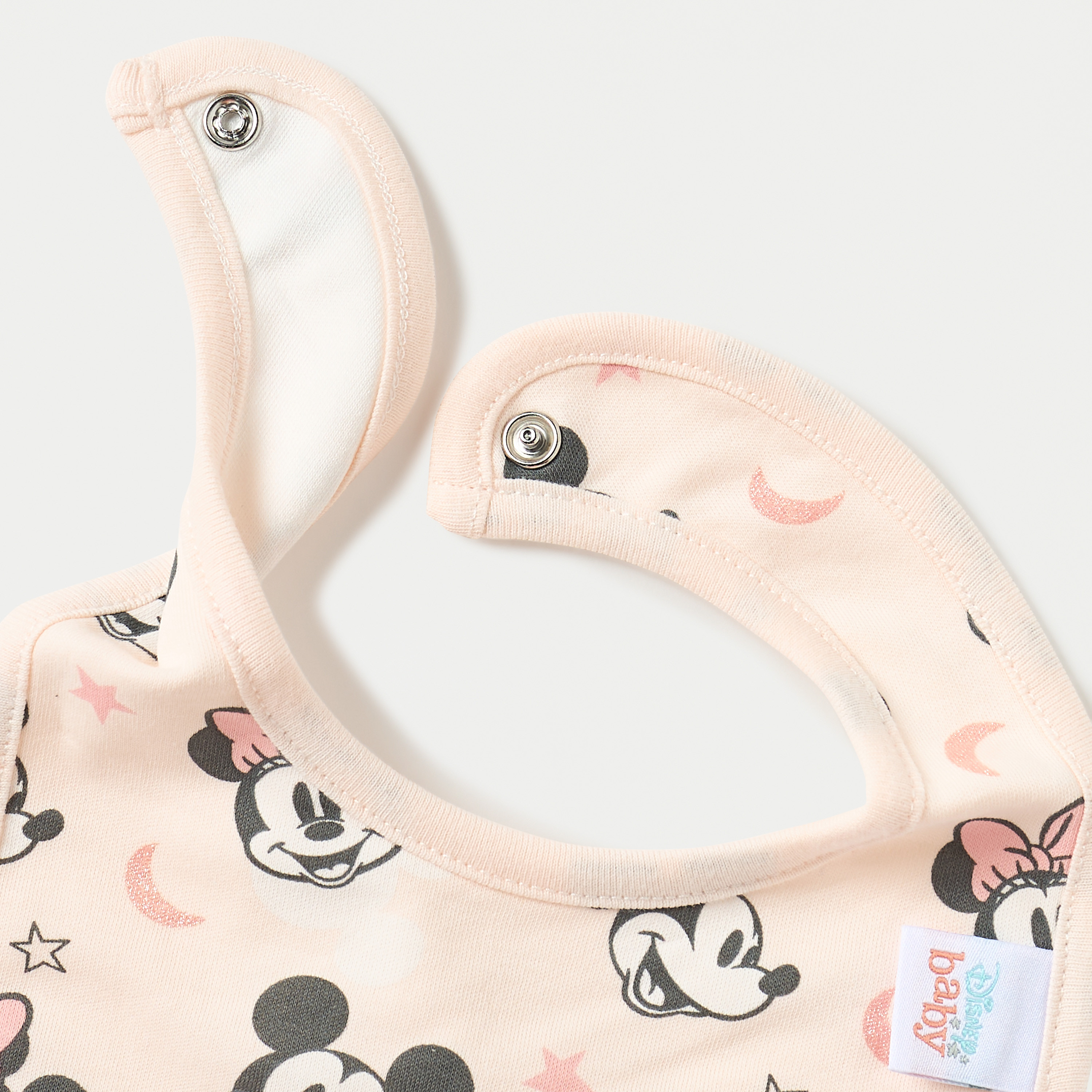 مريلة بأزرار إغلاق كبّاس وطبعات ميكي وميني ماوس من ديزني-baby-feeding-bibs-image-4