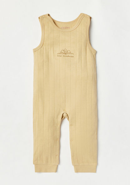 Giggles Textured Dungaree and Long Sleeve T-shirt Set-Rompers%2C Dungarees and Jumpsuits-image-0