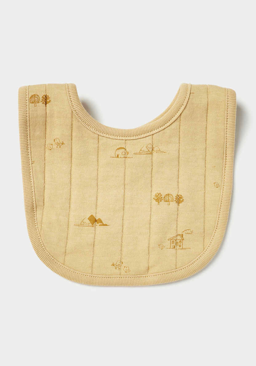 Giggles Printed Bib with Button Closure-Bibs and Burp Cloths-image-0