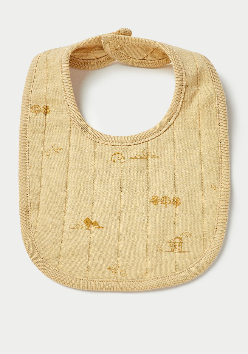 Giggles Printed Bib with Button Closure-Bibs and Burp Cloths-image-2