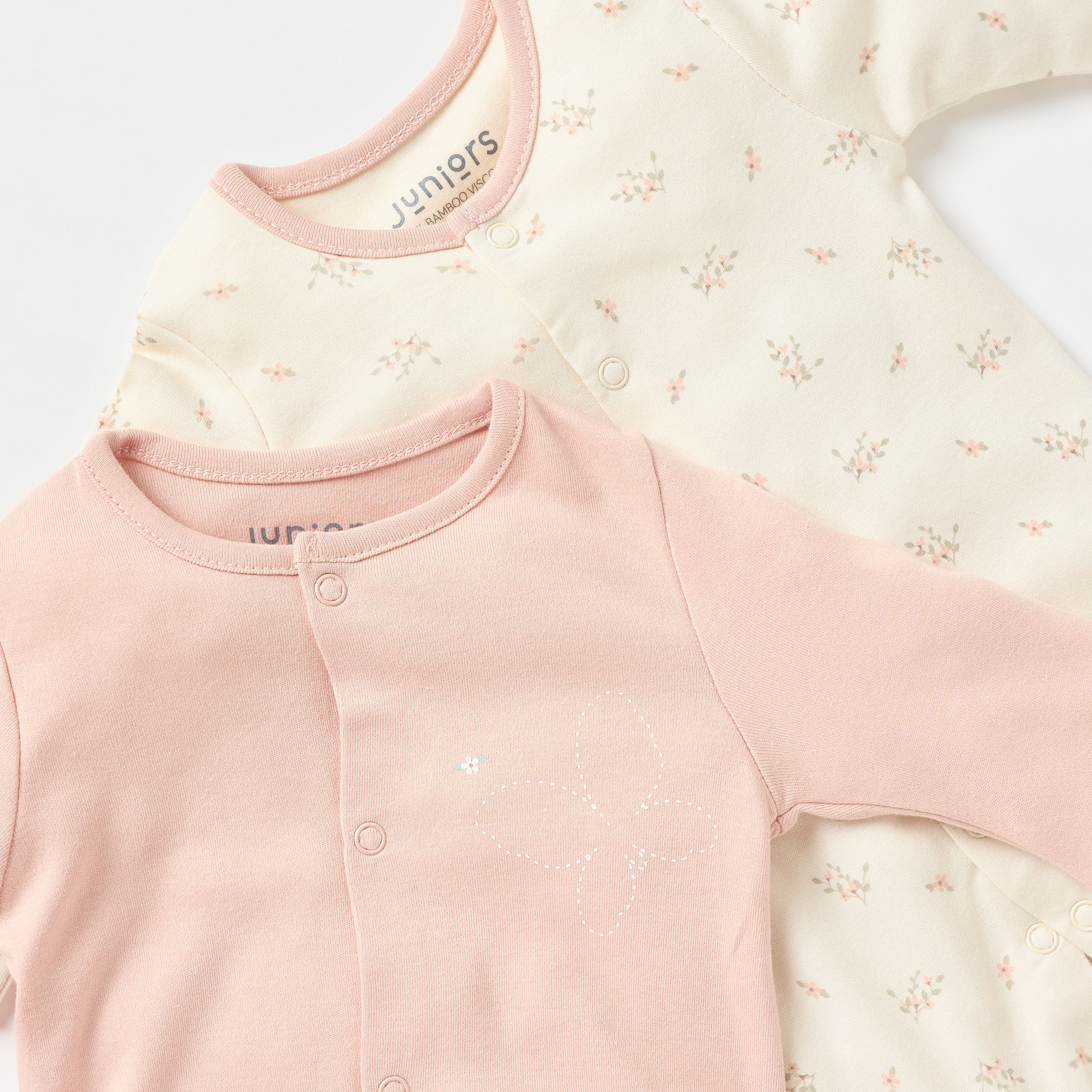 بدلات نوم بأقدام مغلقة وطبعات أزهار من جونيورز - طقم من قطعتين-baby-girls-clothing-nightwear-sleepsuits-image-4