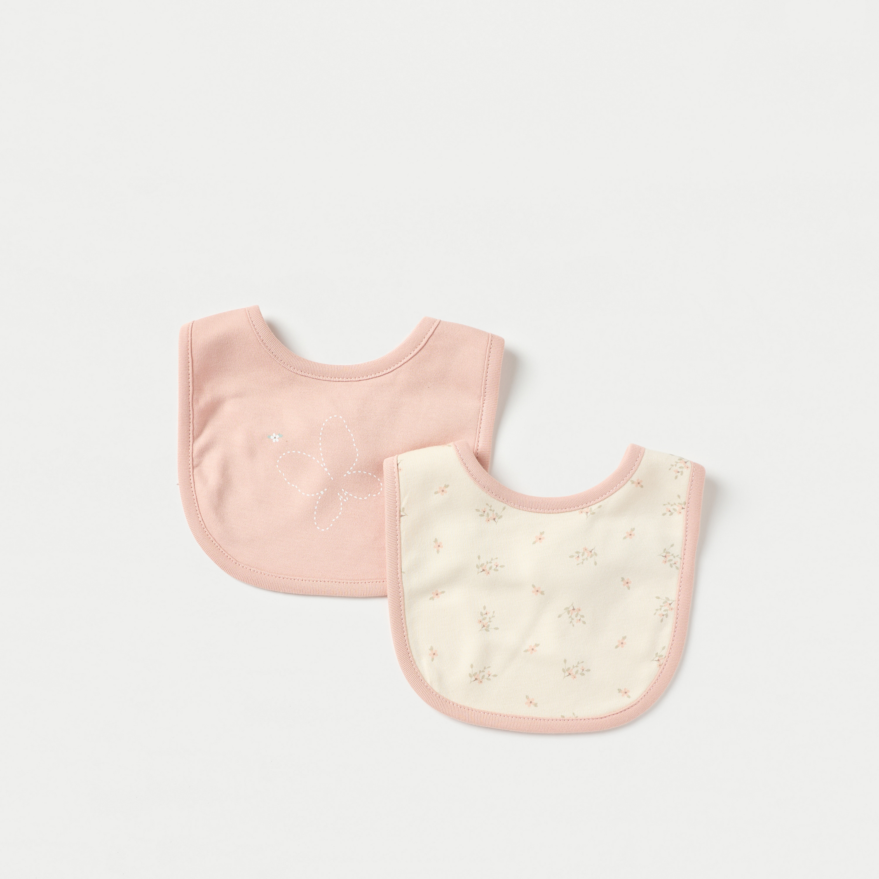 مرايل بطبعات وأزرار إغلاق من جونيورز - طقم من قطعتين-baby-feeding-bibs-image-1