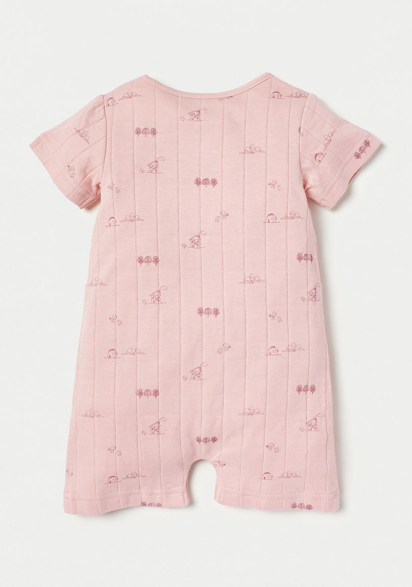 Giggles All-Over Print Striped Rompers with Short Sleeves-Rompers%2C Dungarees and Jumpsuits-image-3
