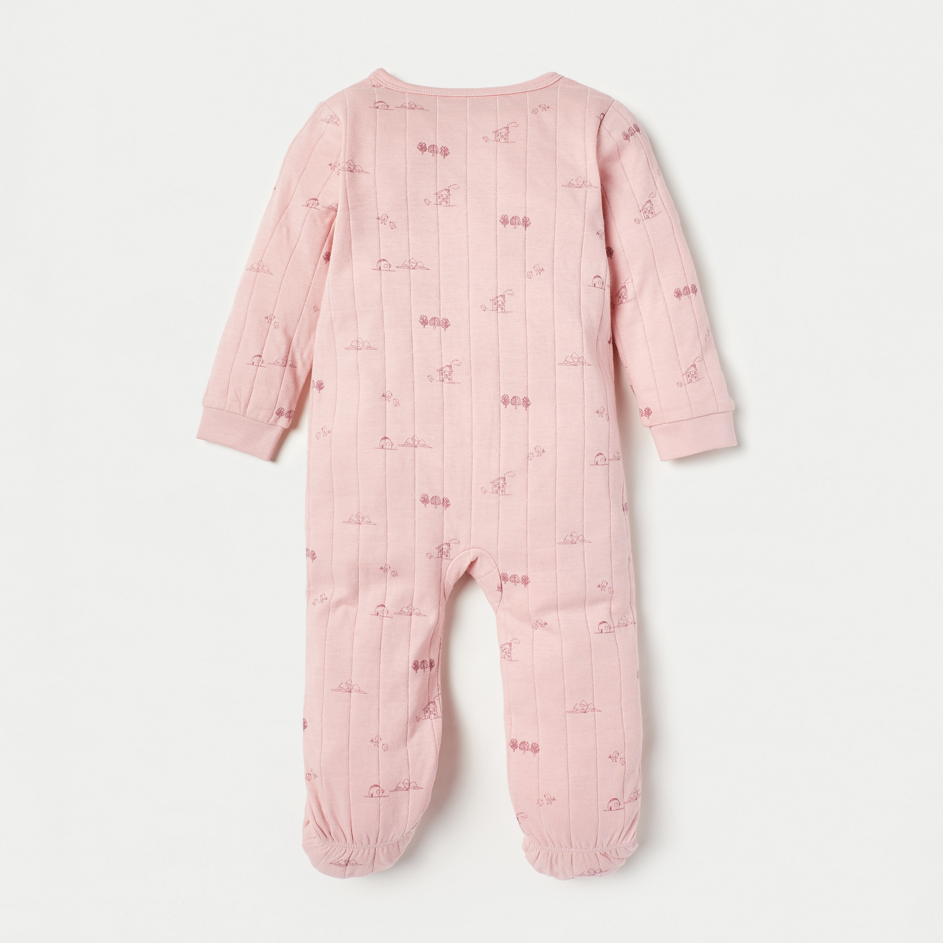 Giggles All-Over Print Striped Sleepsuit with Long Sleeves-baby-girls-clothing-nightwear-sleepsuits-image-4