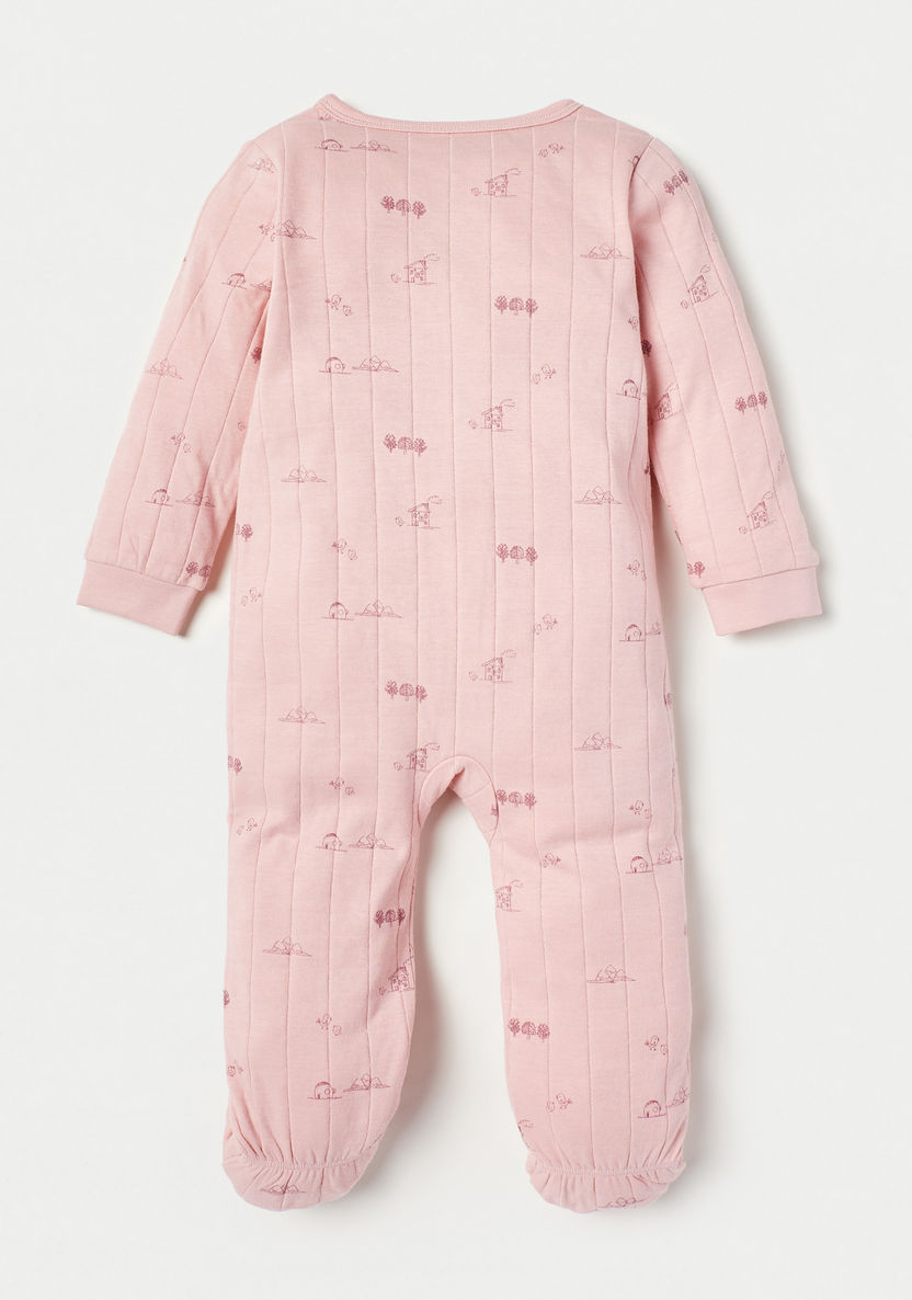 Giggles All-Over Print Striped Sleepsuit with Long Sleeves-Sleepsuits-image-3