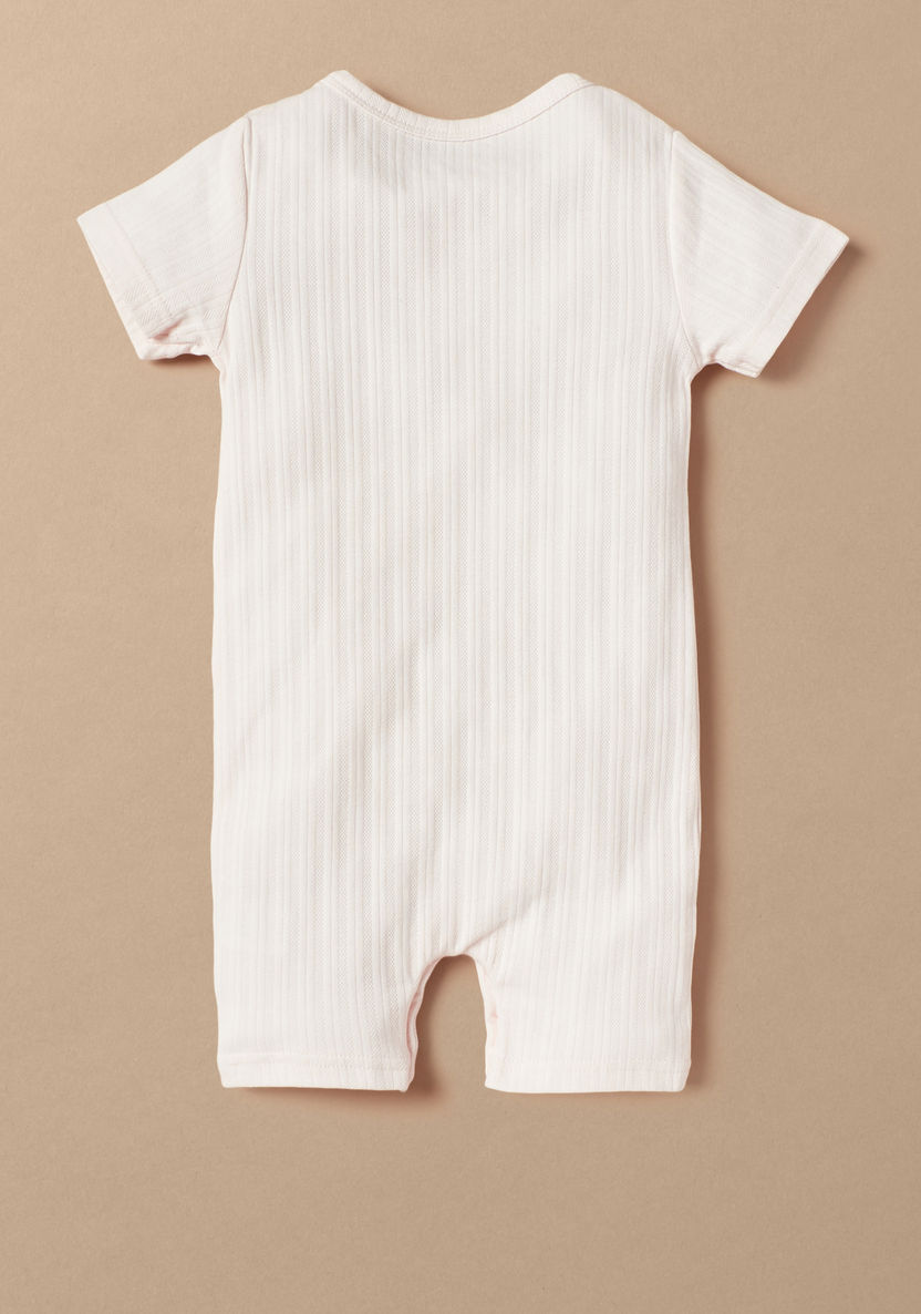 Juniors Textured Romper with Short Sleeves-Rompers, Dungarees & Jumpsuits-image-3