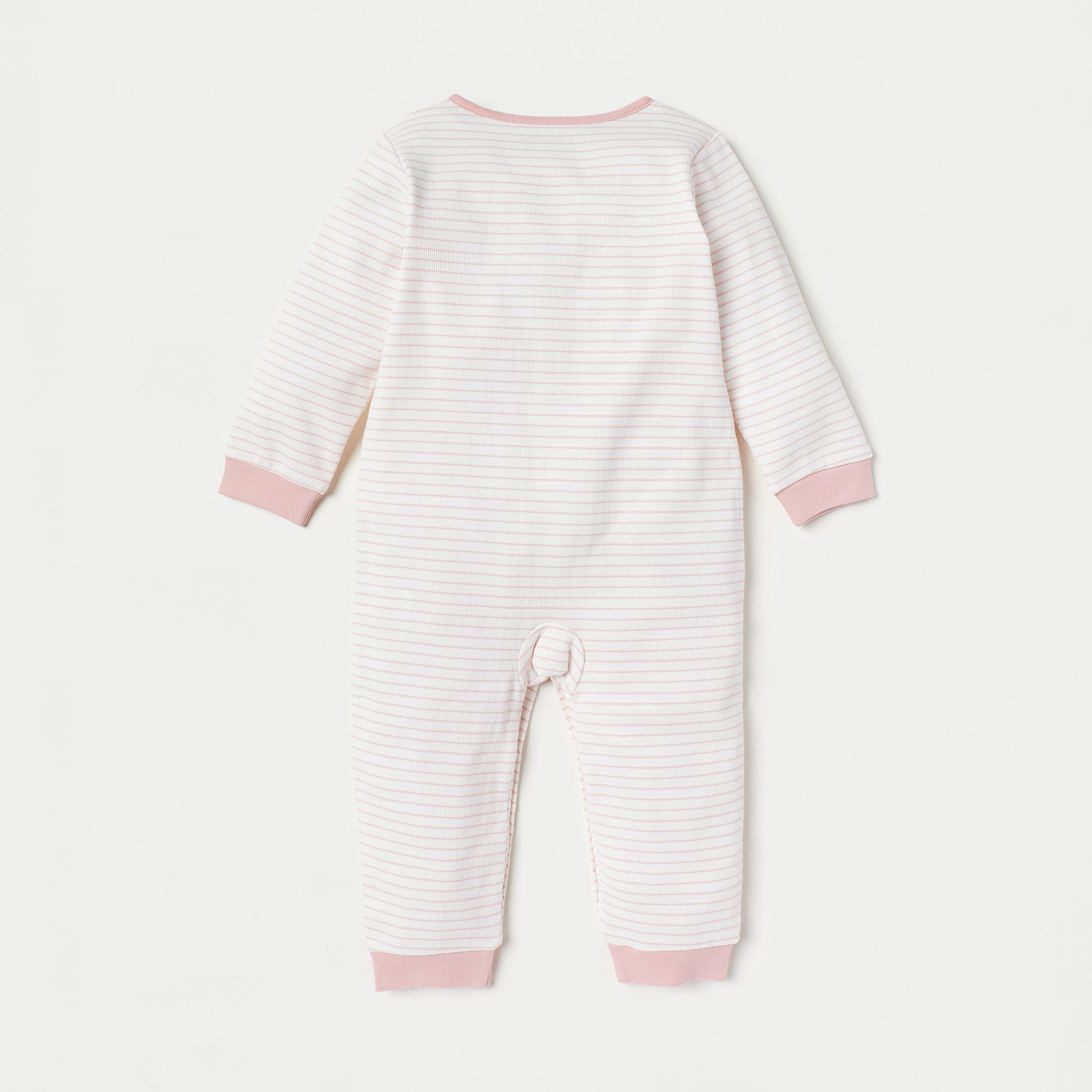 Giggles Striped Sleepsuit with Long Sleeves and Pockets-baby-girls-clothing-nightwear-sleepsuits-image-4