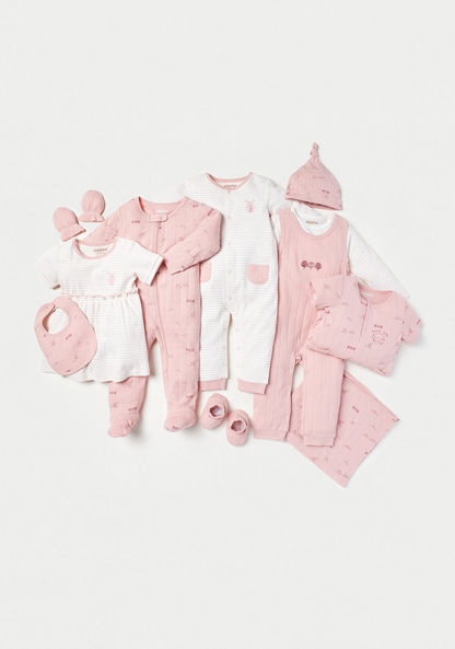 Giggles Striped Long Sleeves T-shirt and Embroidered Dungaree Set-Rompers%2C Dungarees and Jumpsuits-image-6
