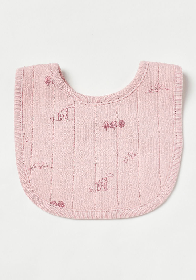 Giggles Striped Bib with Snap Button Closure-Bibs and Burp Cloths-image-0