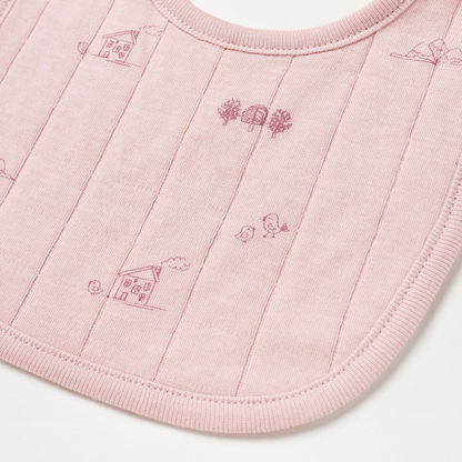Giggles Striped Bib with Snap Button Closure-Bibs and Burp Cloths-image-1