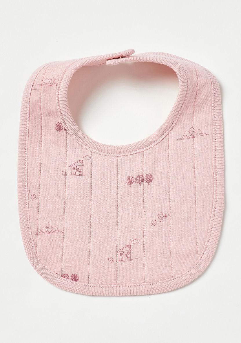 Giggles Striped Bib with Snap Button Closure-Bibs and Burp Cloths-image-2