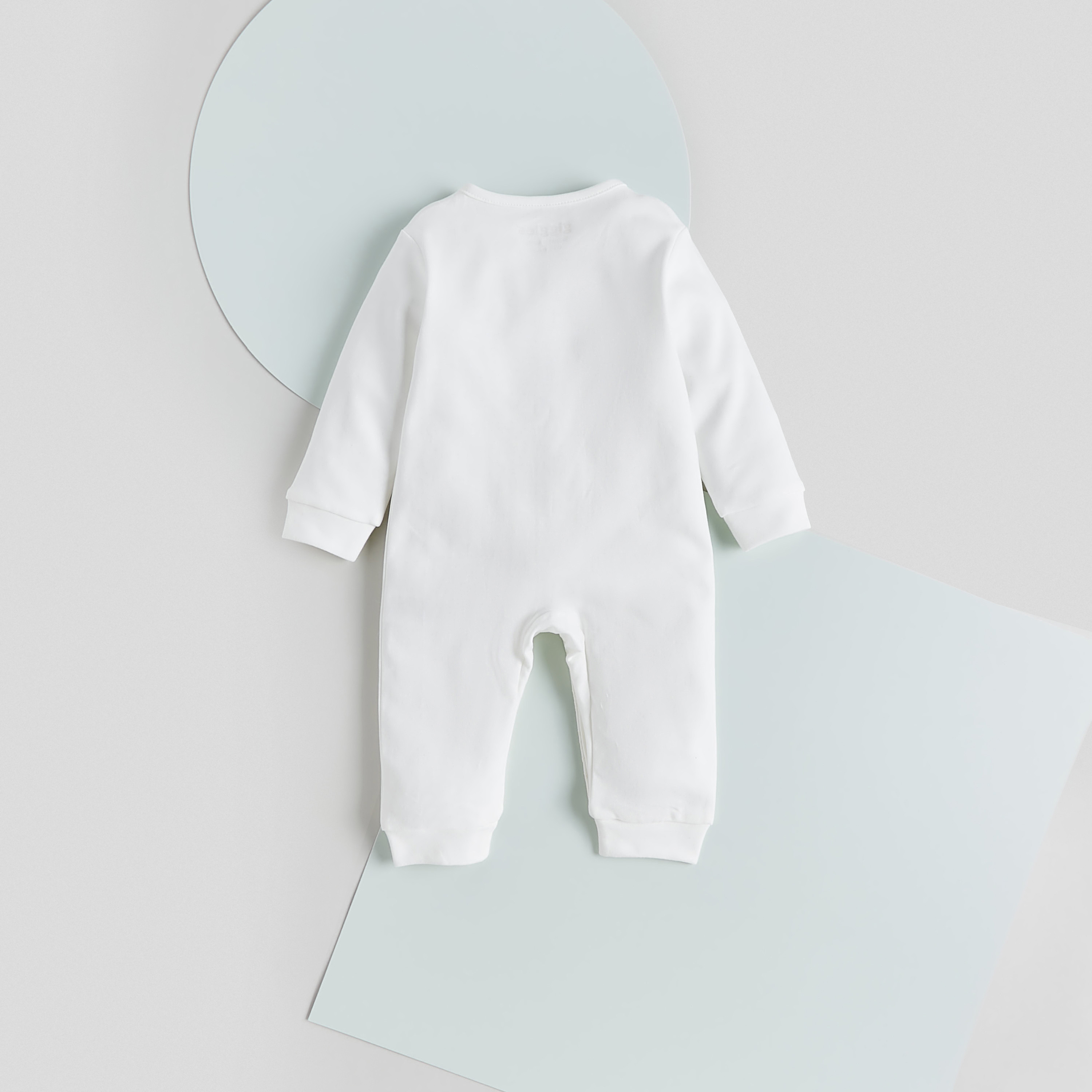 Giggles Panelled Sleepsuit with Long Sleeves and Button Closure-baby-boys-clothing-nightwear-sleepsuits-image-2