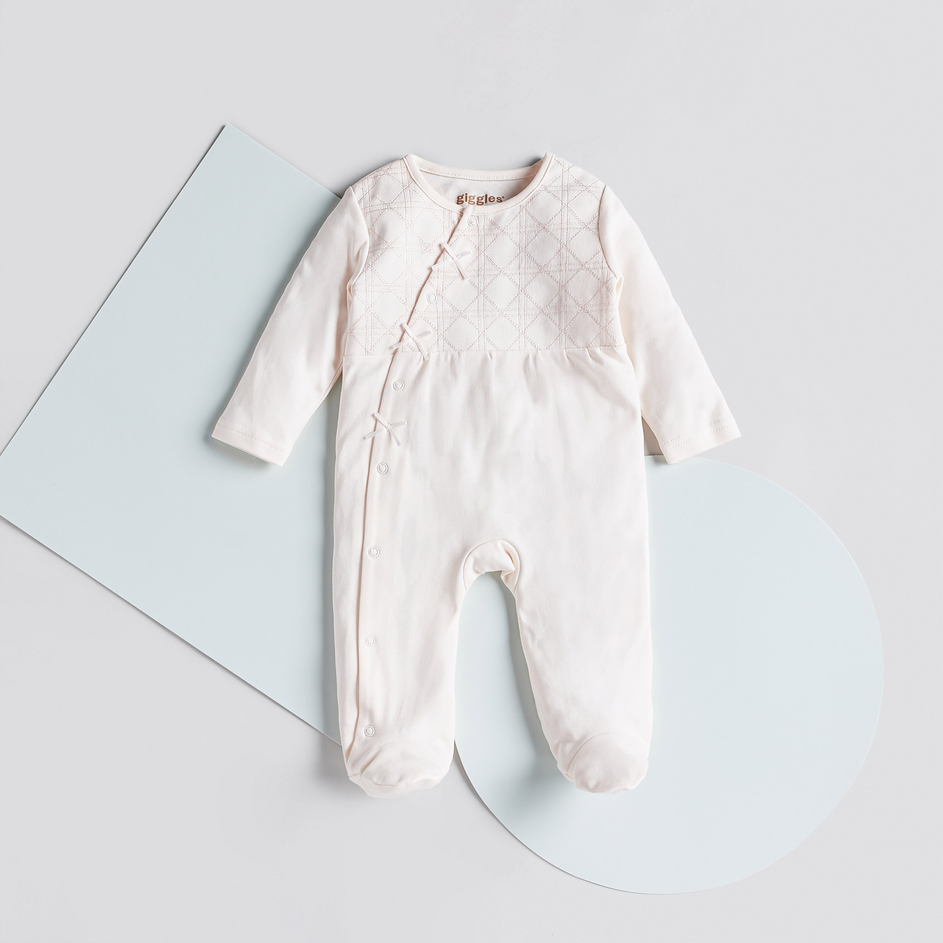 Giggles Embroidered Sleepsuit with Long Sleeves and Snap Button Closure-baby-girls-clothing-nightwear-sleepsuits-image-1