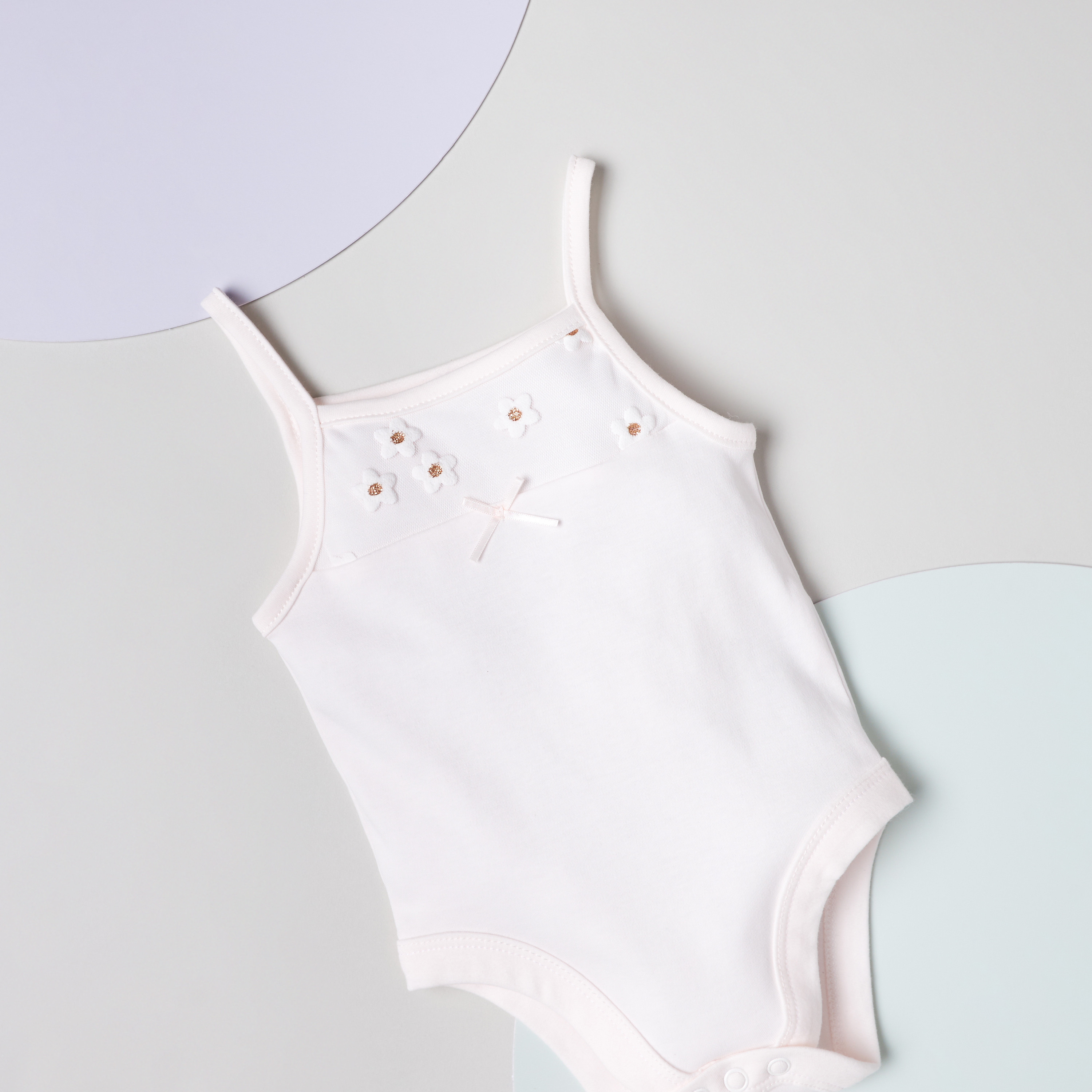 Giggles Floral Detail Sleeveless Cotton Bodysuit-baby-girls-clothing-bodysuits-image-4