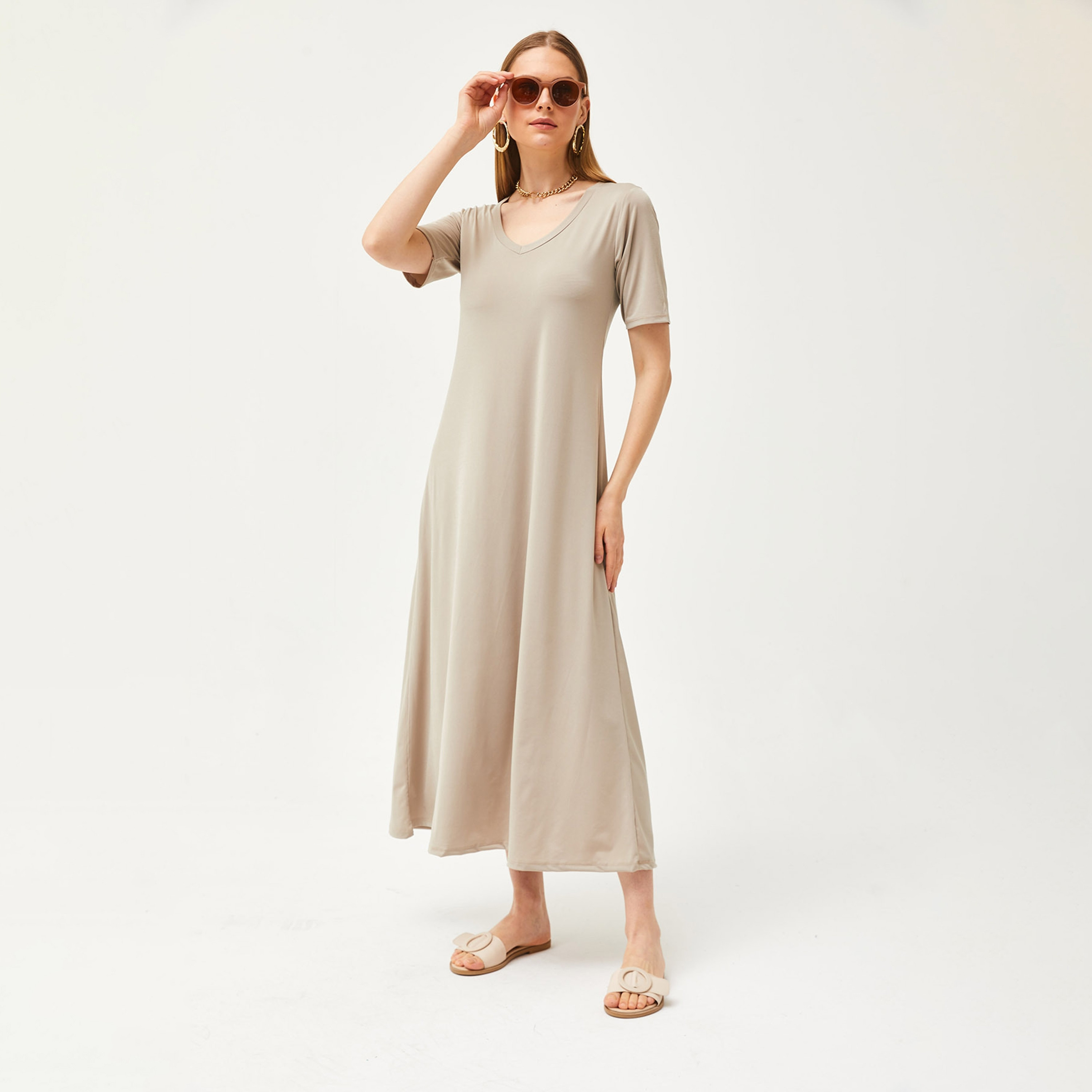 Olalook Linen Beige Women's Loose Maxi Dress-women-clothing-dresses-image-3