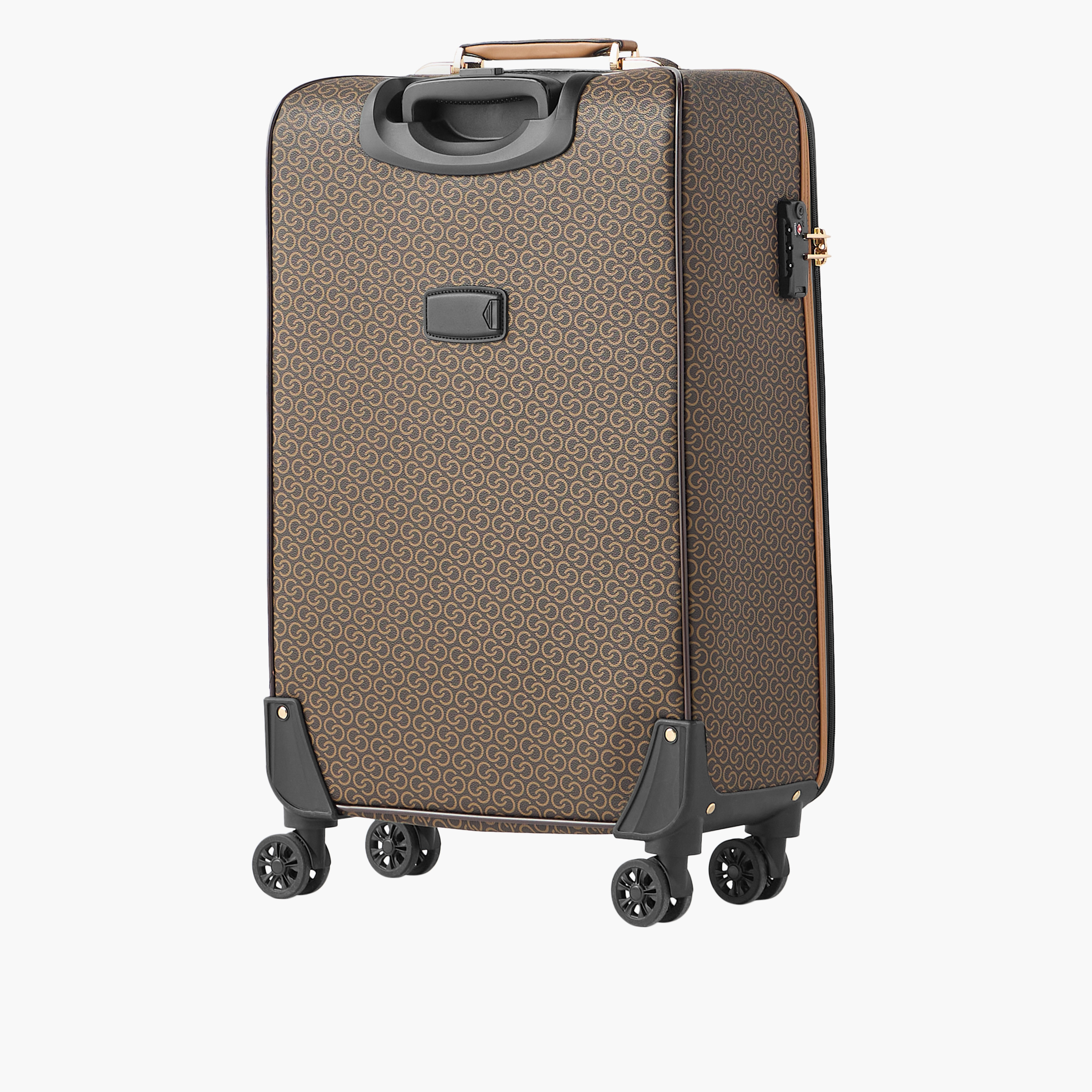 Celeste Monogram Print 4-Wheel Softcase Trolley Bag with Retractable Handle-travel-luggagesandbags-luggage-image-3