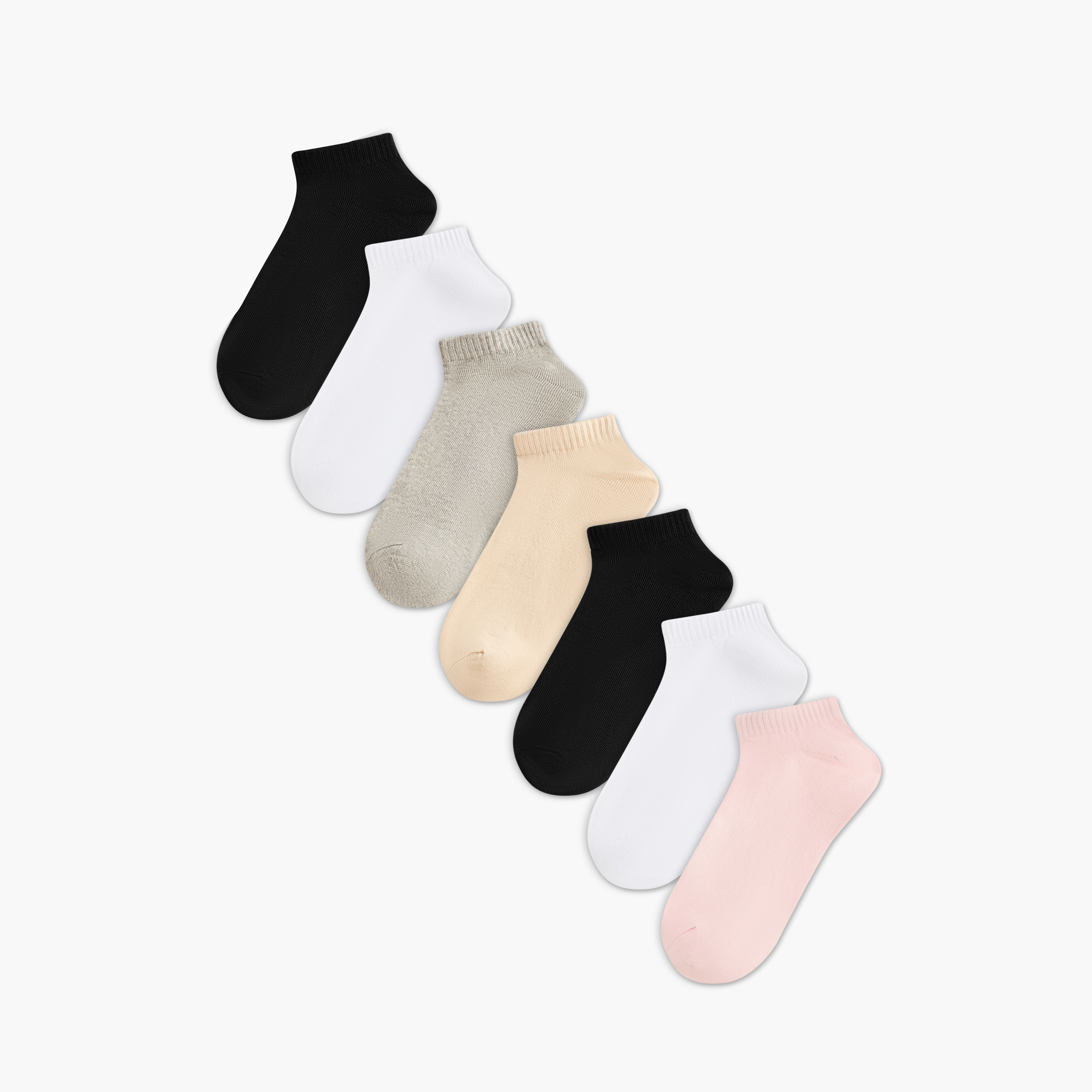 عبوة جوارب قطن 7 أزواج بطول الكاحل من فلورا بيلا-women-socksandstockings-image-1