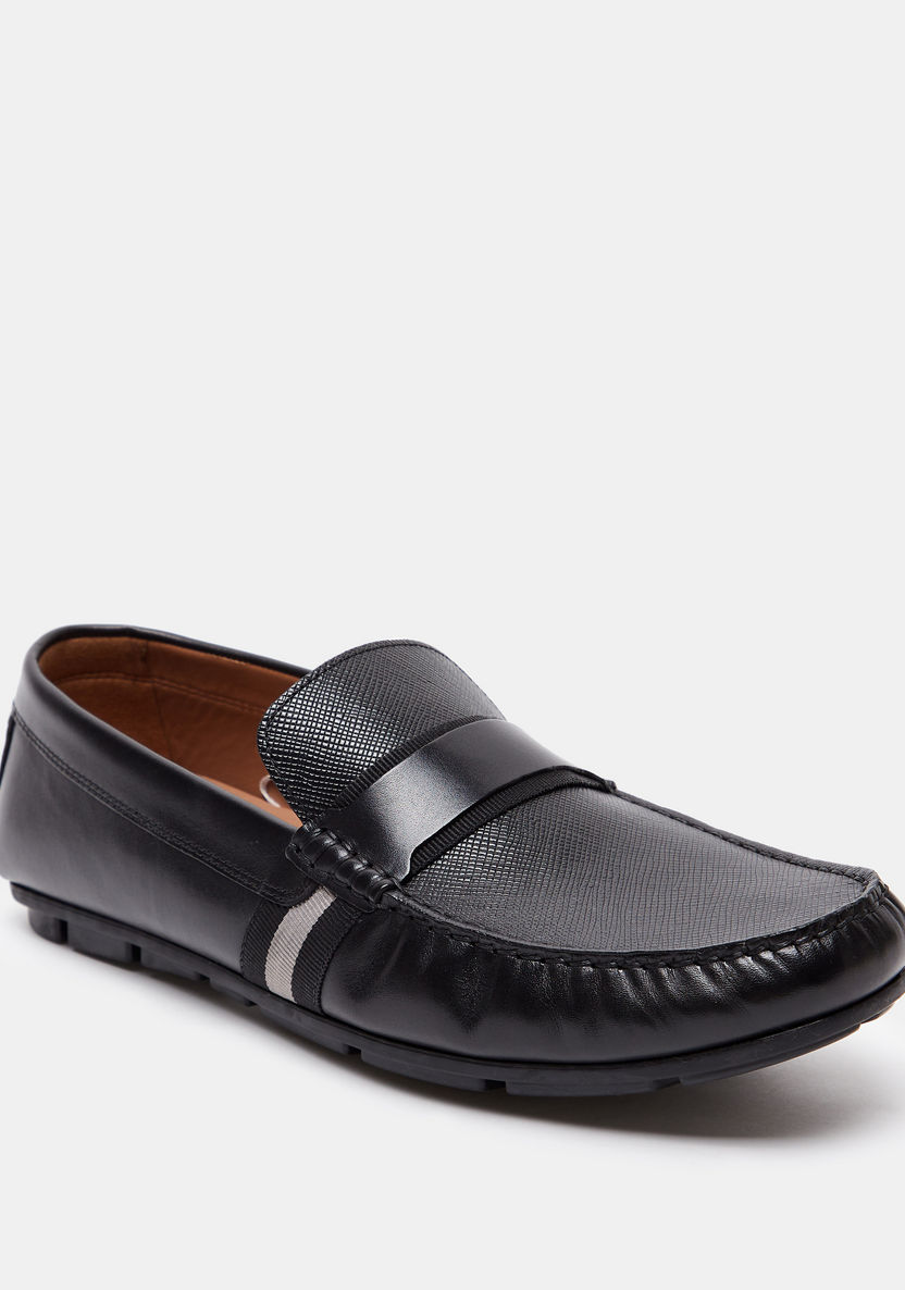Duchini Men's Textured Slip-On Moccasins-Men%27s Casual Shoes-image-1