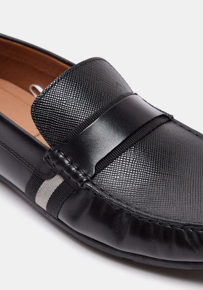 Duchini Men's Textured Slip-On Moccasins-Men%27s Casual Shoes-image-4
