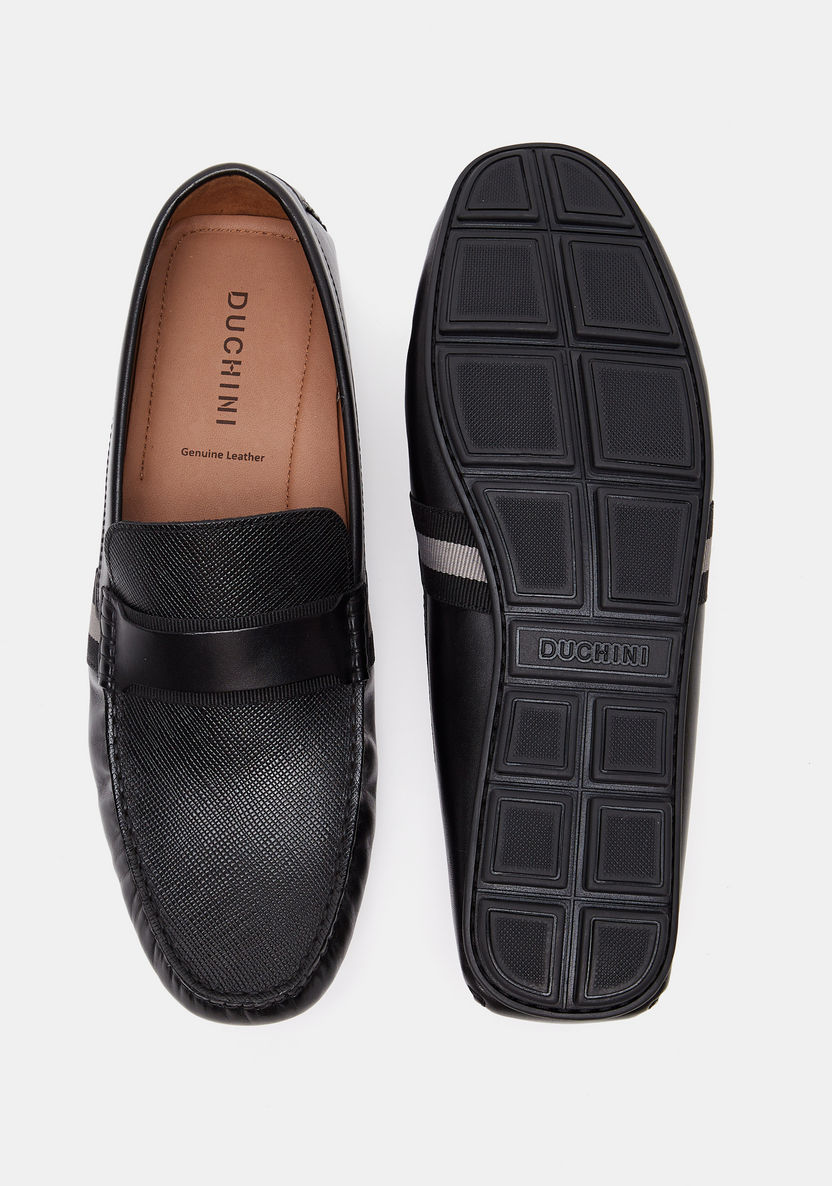 Duchini Men's Textured Slip-On Moccasins-Men%27s Casual Shoes-image-5