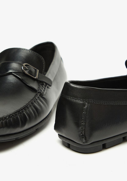 Duchini Men's Slip-On Moccasins with Buckle Accent-Moccasins-image-3