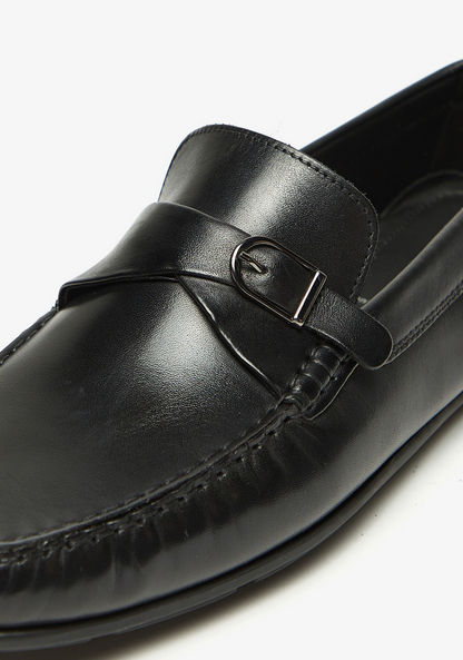 Duchini Men's Slip-On Moccasins with Buckle Accent-Moccasins-image-5