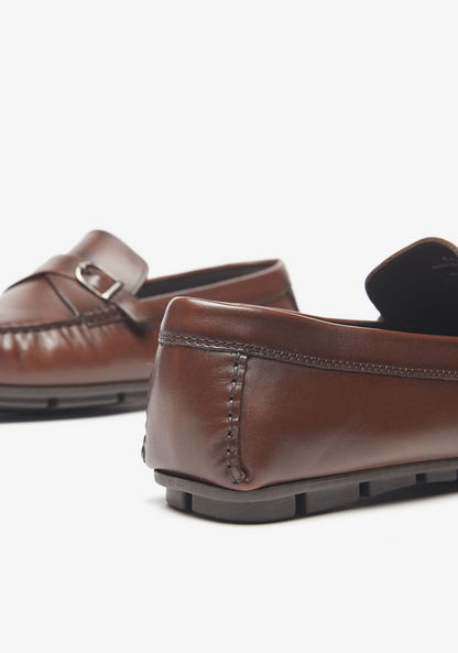 Duchini Men's Slip-On Moccasins with Buckle Accent-Moccasins-image-3