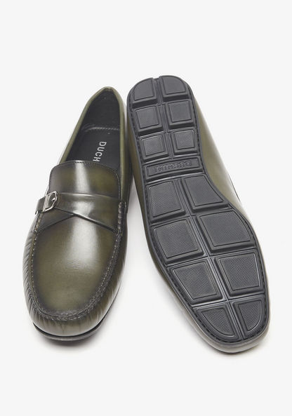 Duchini Men's Slip-On Moccasins with Buckle Accent-Moccasins-image-2