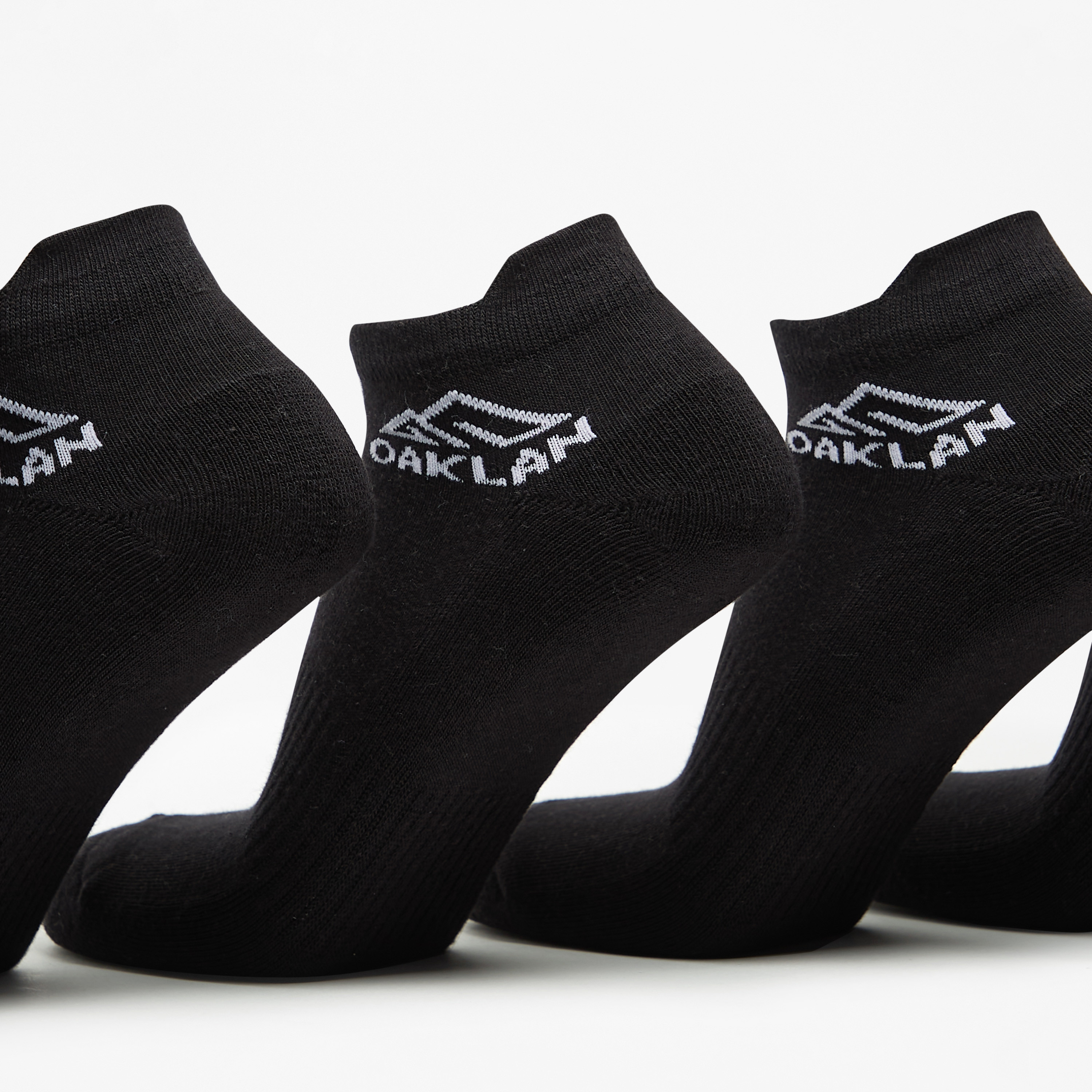 OAKLAN Logo Print Ankle Length Cushioned Sports Socks - Set of 5-men-socks-image-4