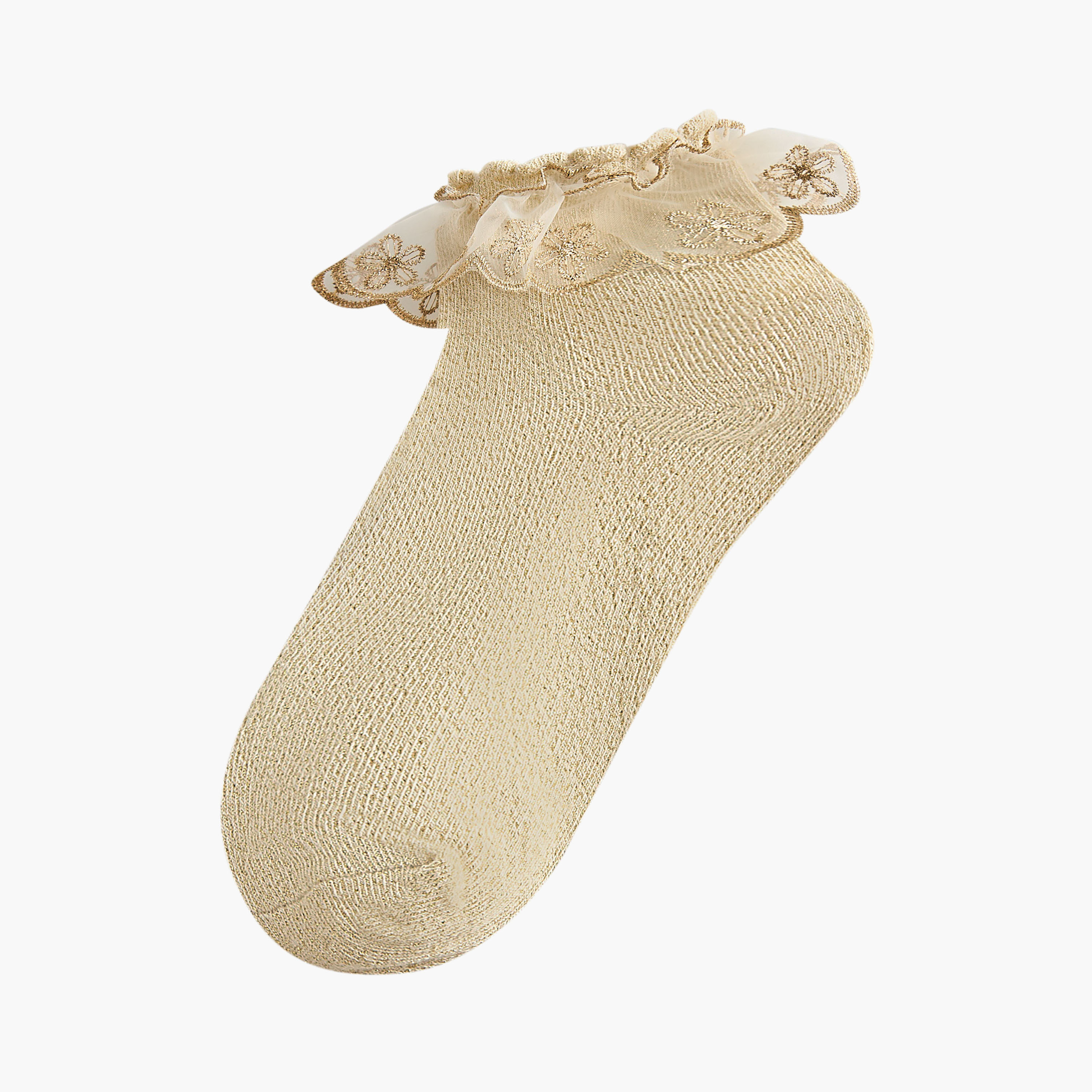 Pack of 2 Celeste Girls Socks with Embroidered Frill-girls-accessories-socks-image-2