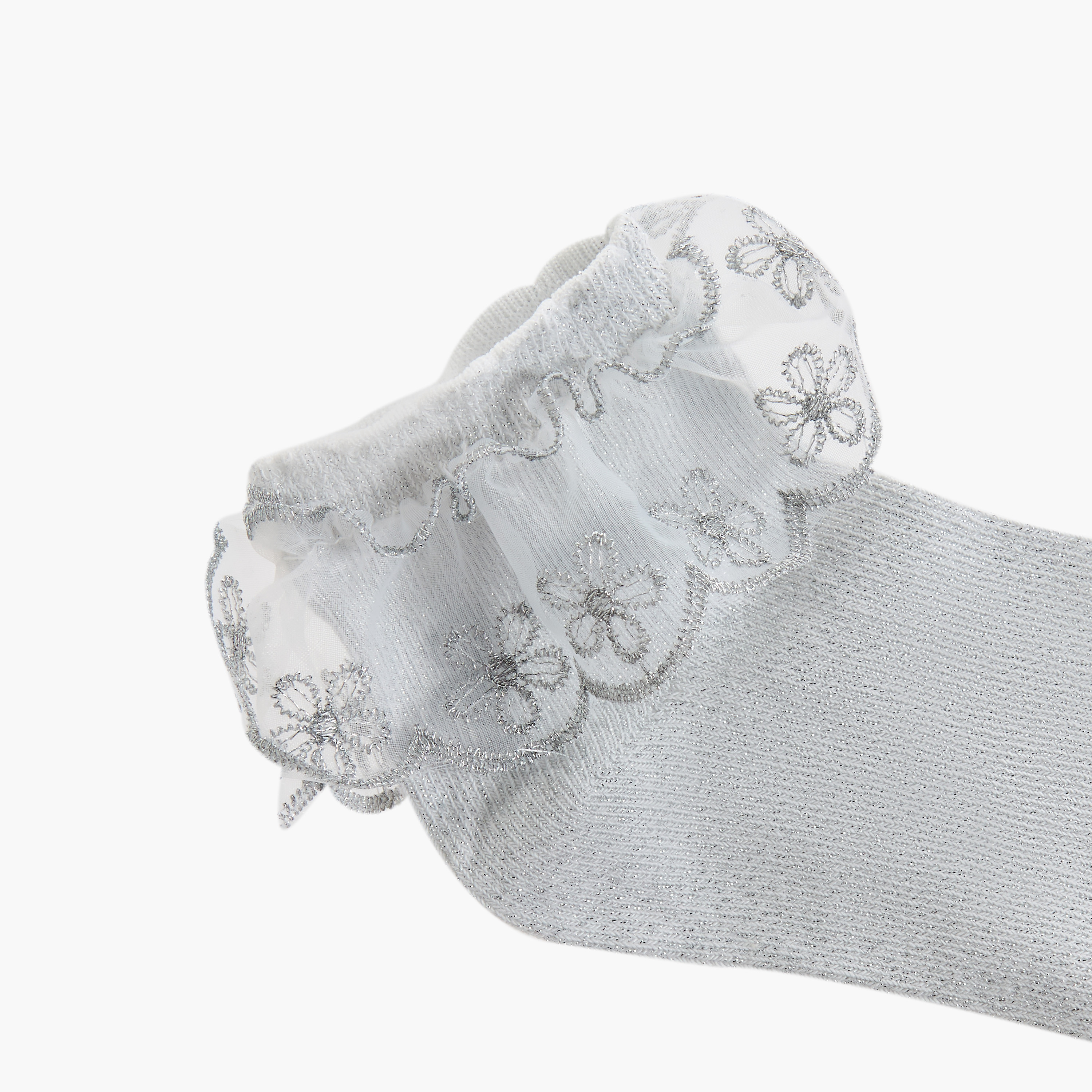 Little Missy Ruffle Detail Ankle Length Socks - Set of 2-girls-accessories-socks-image-4