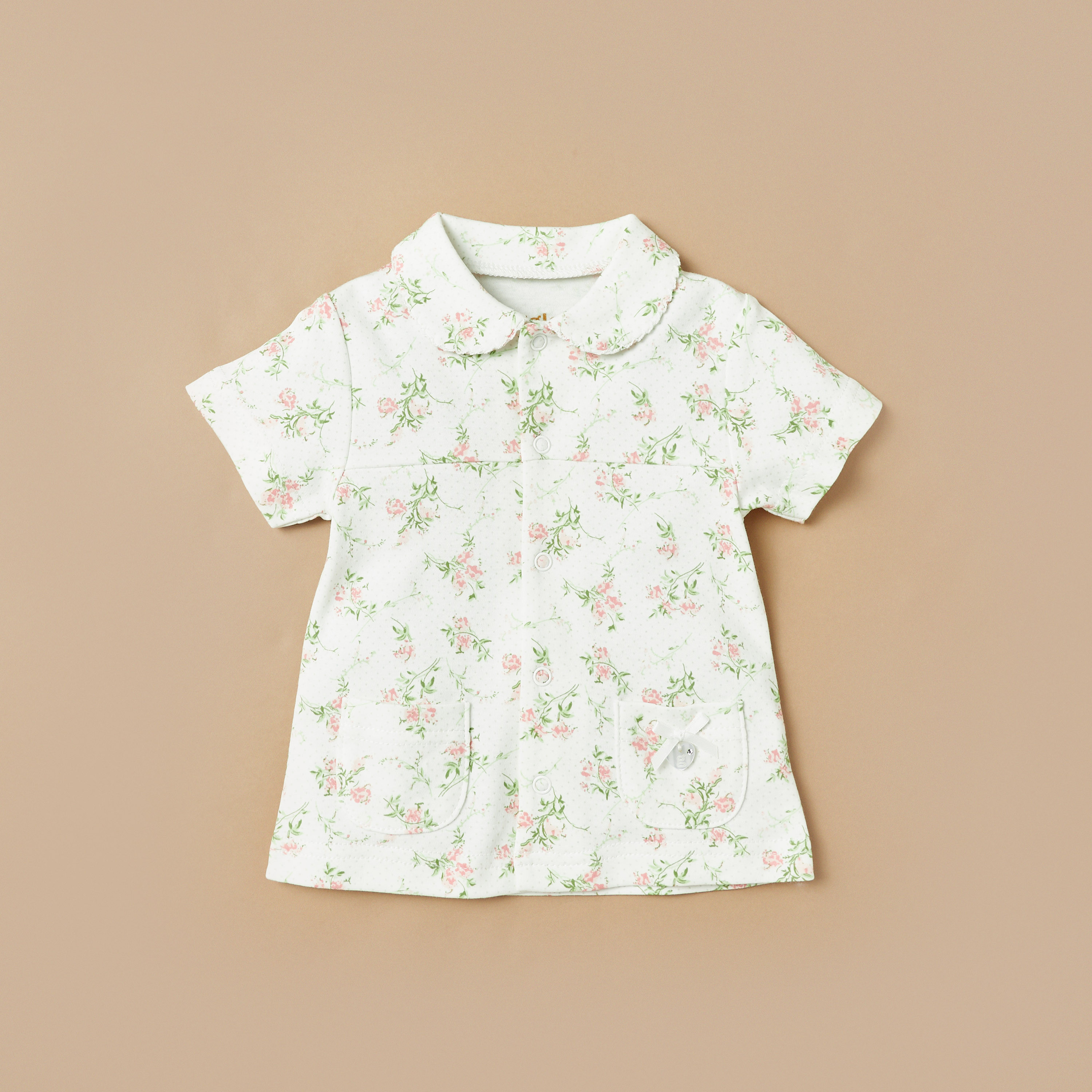 Giggles All-Over Floral Print Shirt and Shorts Set-baby-girls-clothing-nightwear-pyjamasets-image-2