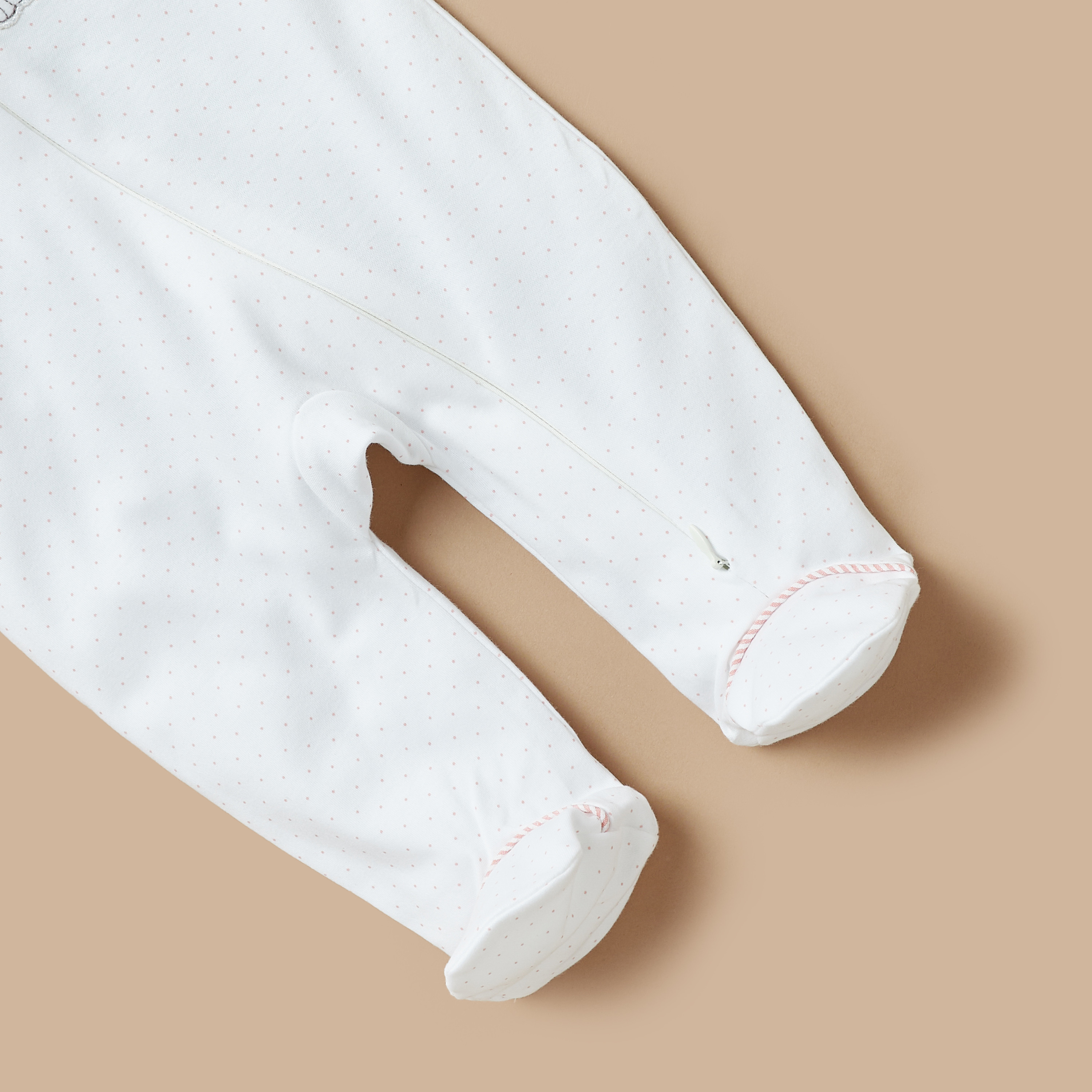 Juniors Bunny Embroidered Sleepsuit with Long Sleeves and Zip Closure-baby-girls-clothing-nightwear-sleepsuits-image-4