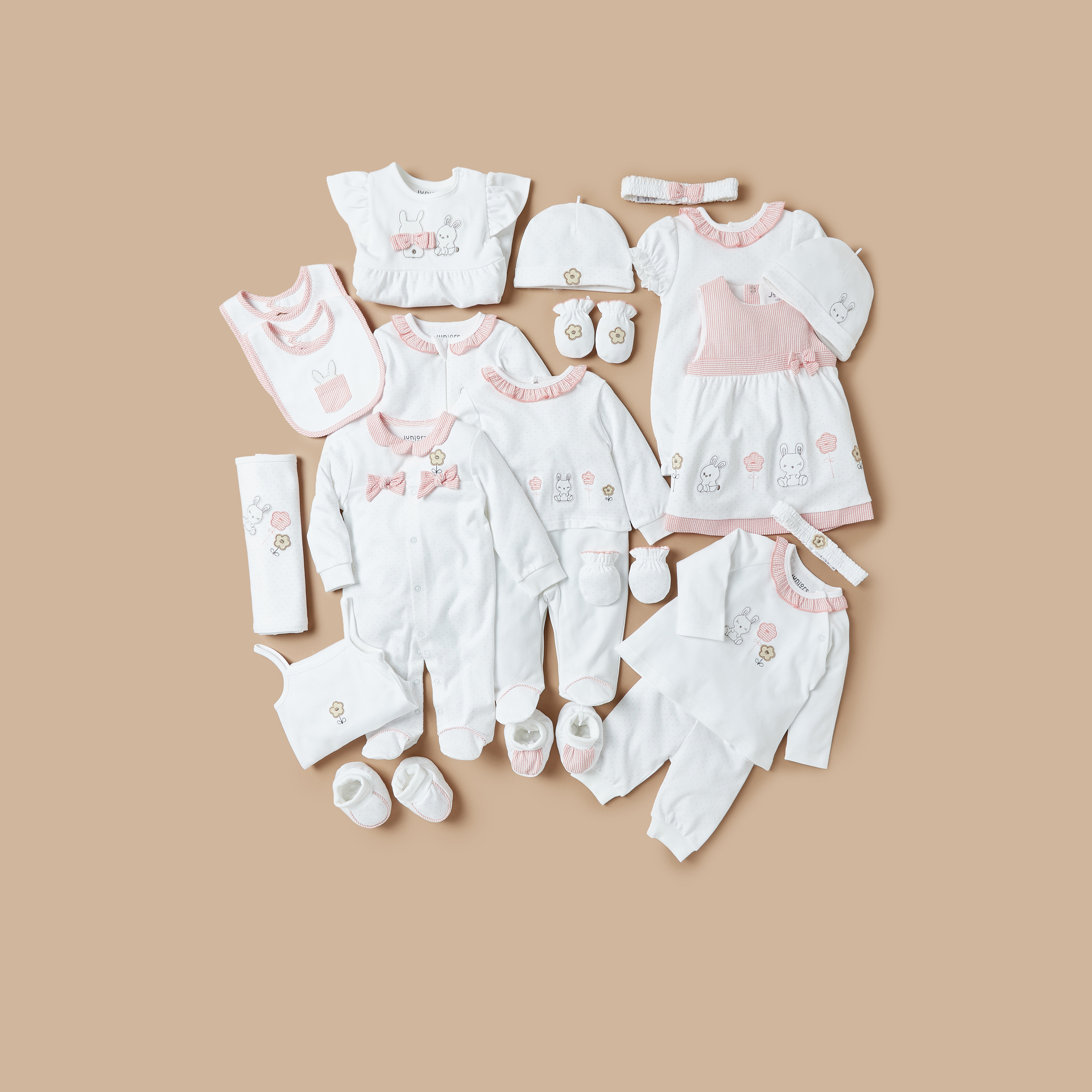 Juniors Bunny Embroidered Sleepsuit with Long Sleeves and Zip Closure-baby-girls-clothing-nightwear-sleepsuits-image-5
