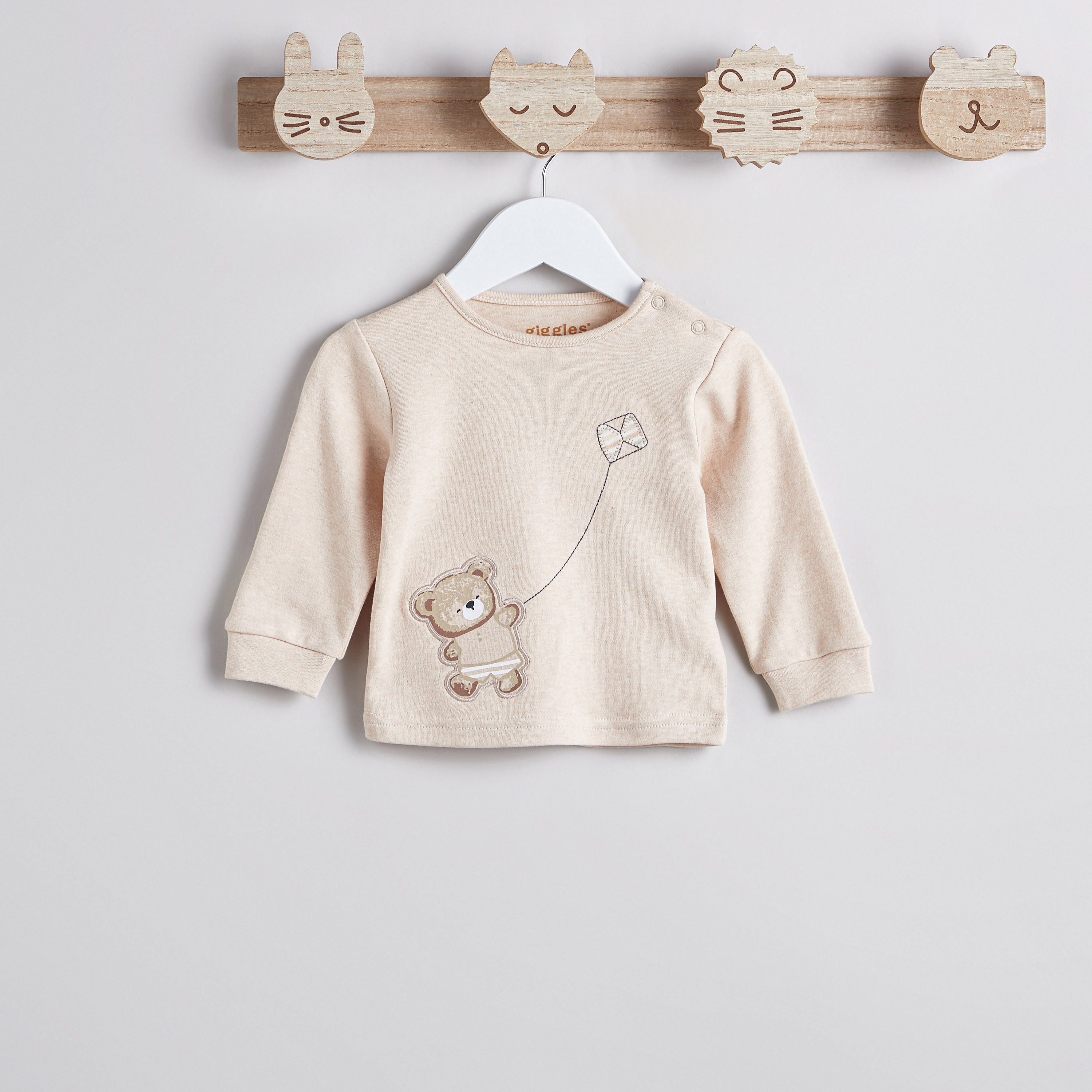 Giggles Bear Print T-shirt and Pyjama Set-baby-boys-clothing-nightwear-pyjamasets-image-2