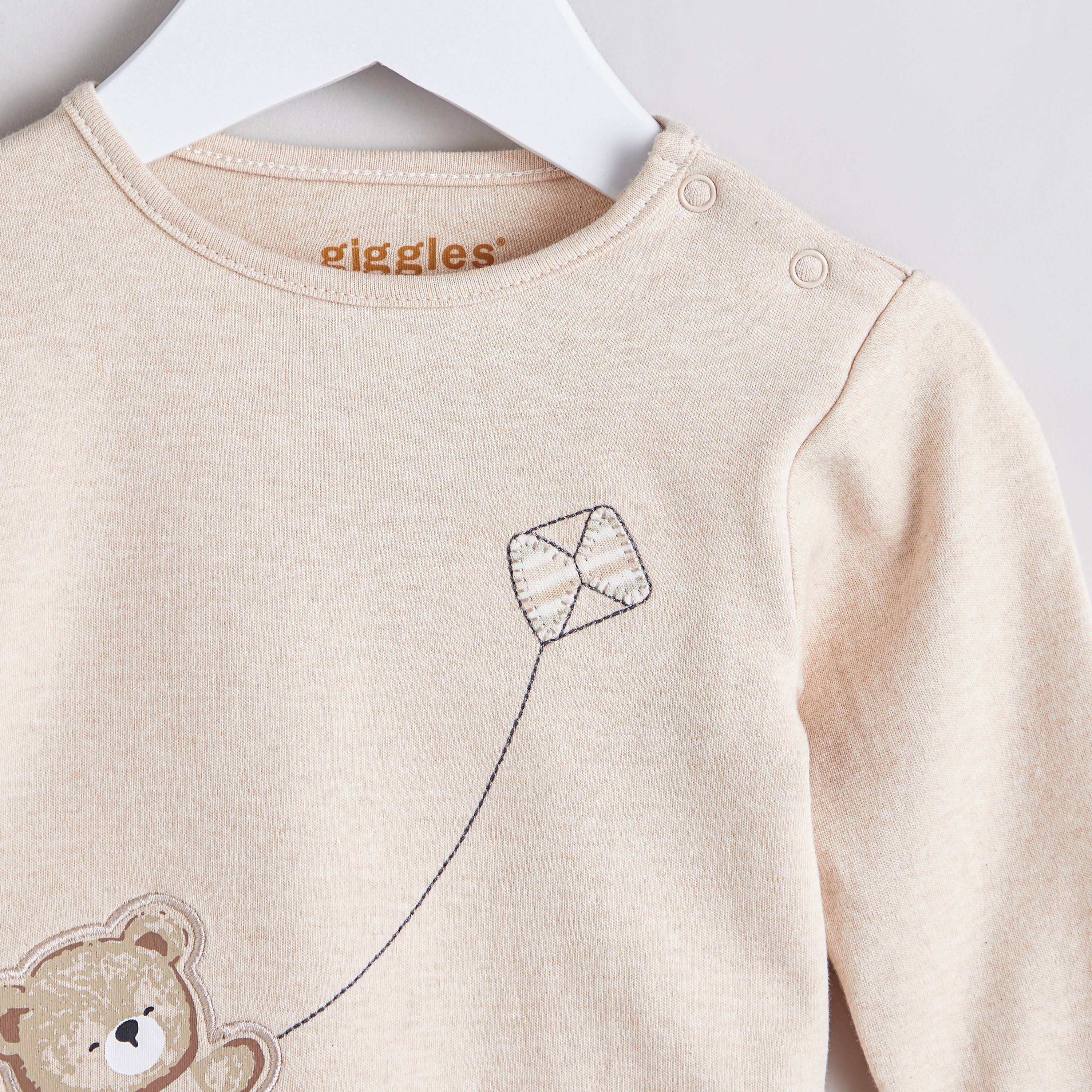 Giggles Bear Print T-shirt and Pyjama Set-baby-boys-clothing-nightwear-pyjamasets-image-4